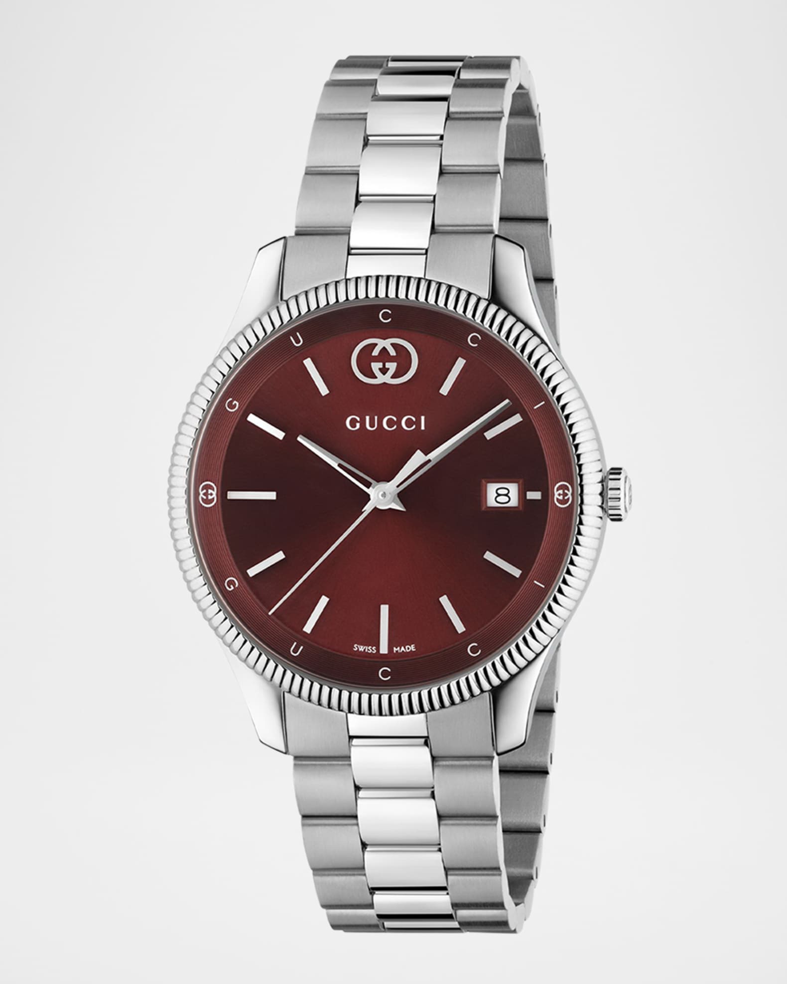 時計 GUCCI Timeless Gucci G Timeless 38mm Stainless Steel Bracelet Watch | Neiman Marcus