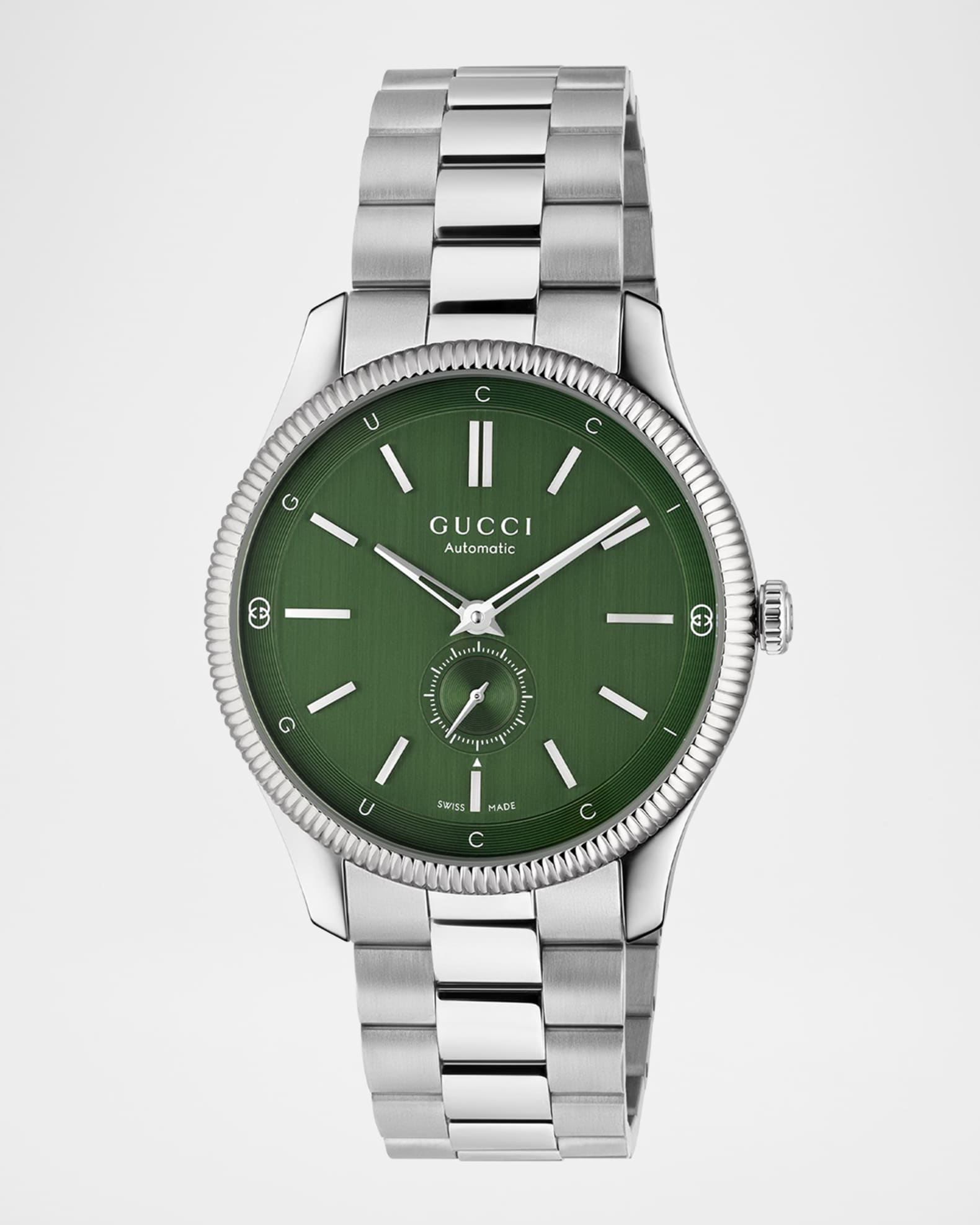 時計 GUCCI Timeless Gucci G Timeless 40mm Stainless Steel Bracelet Watch | Neiman Marcus