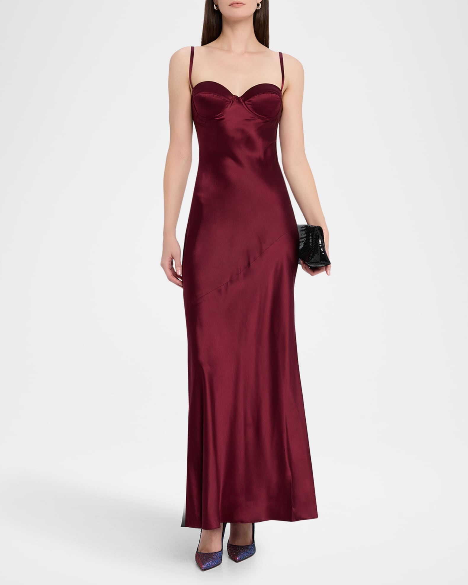 green emerald velvet dress Stunning 1930's Satin Crepe Bias Cut Evening Gown In Crimson / SM – Xtabay  Vintage main image 1