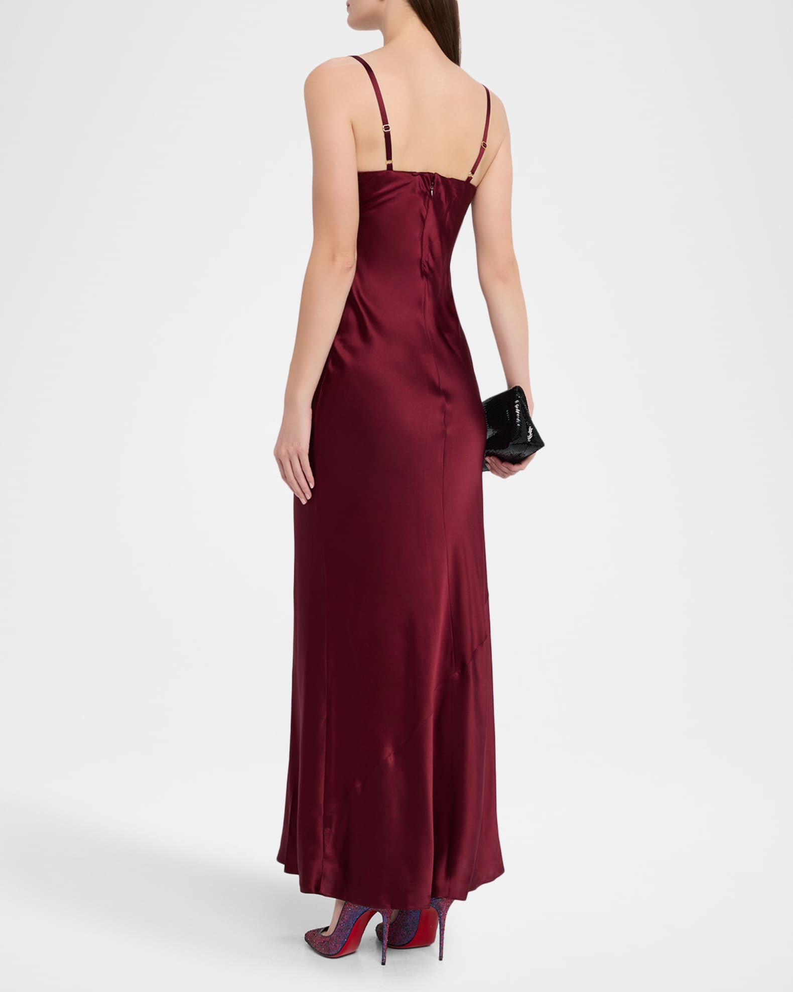L'AGENCE Women's Sayla Bias-Cut Silk Slipdress - Dark Port - Size 14