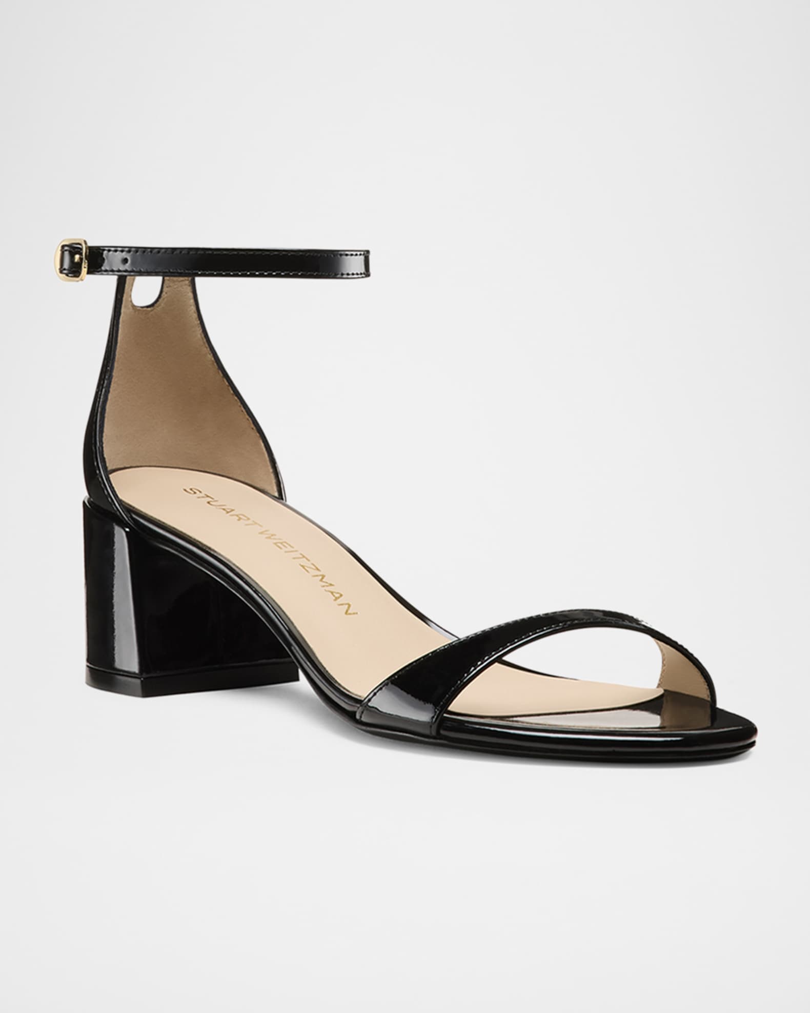 Nudist Patent Ankle-Wrap Low Sandals 1