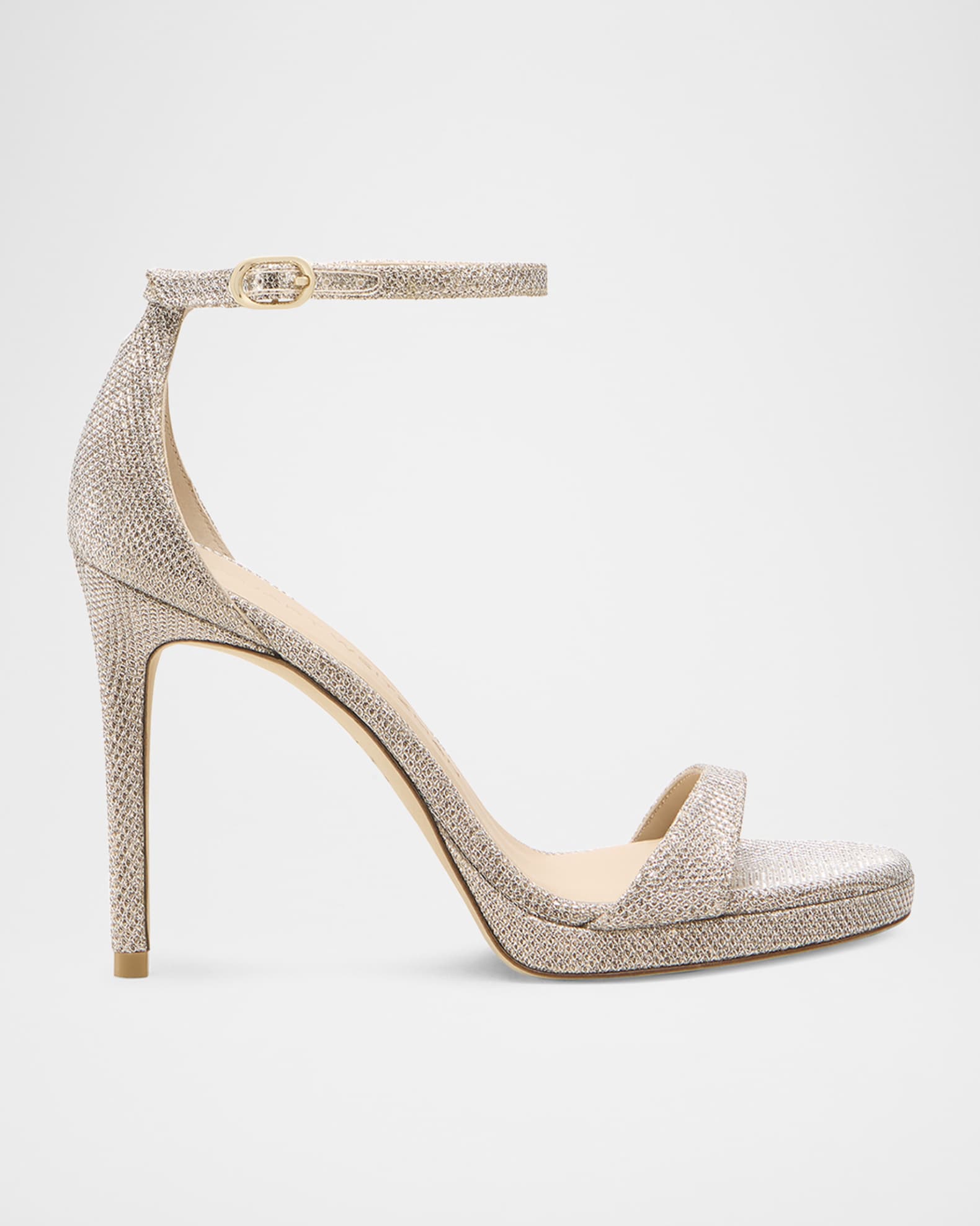 Nudist Metallic Ankle-Strap Platform Sandals 0