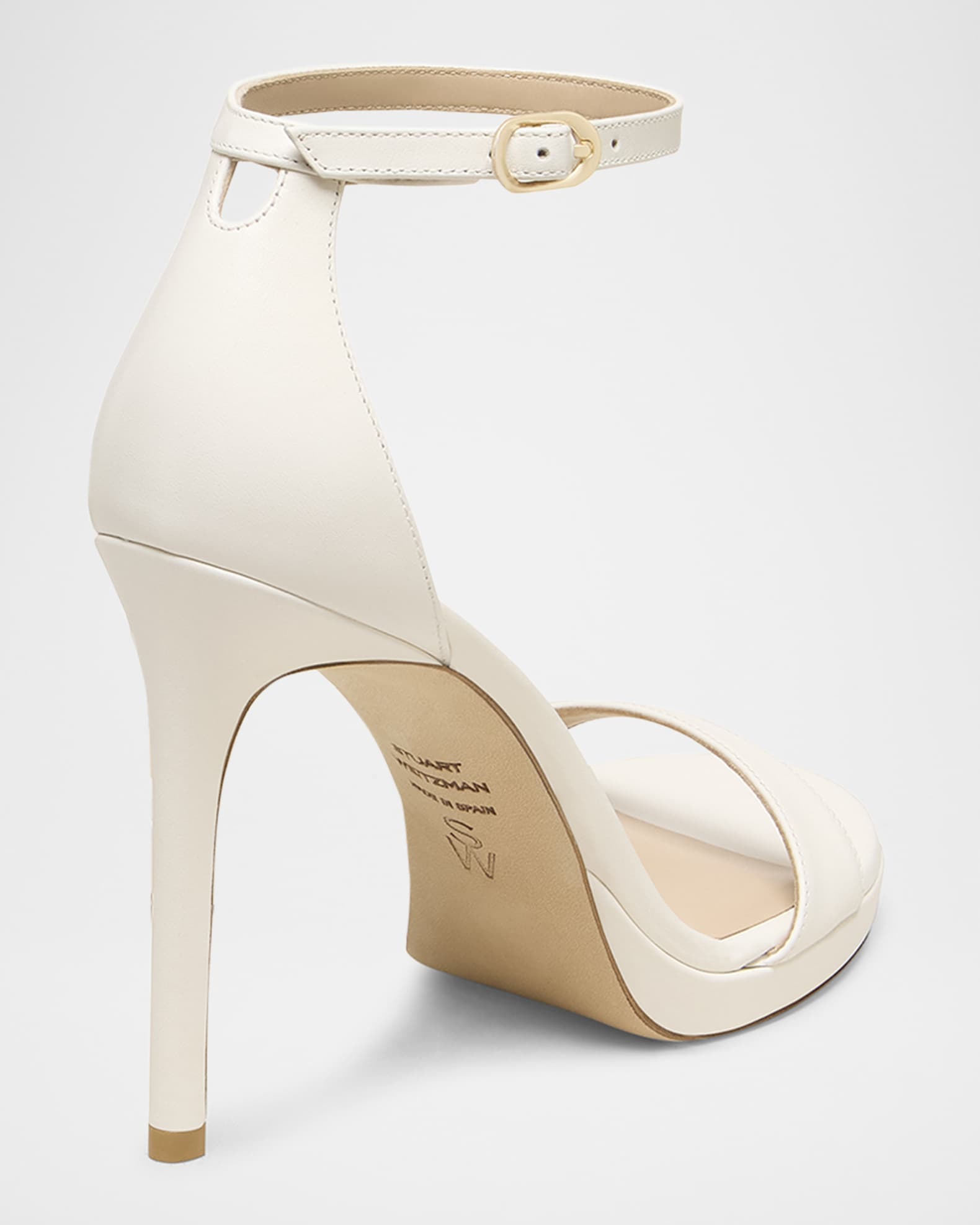 Stuart Weitzman Nudist Patent Ankle-Strap Platform Sandals