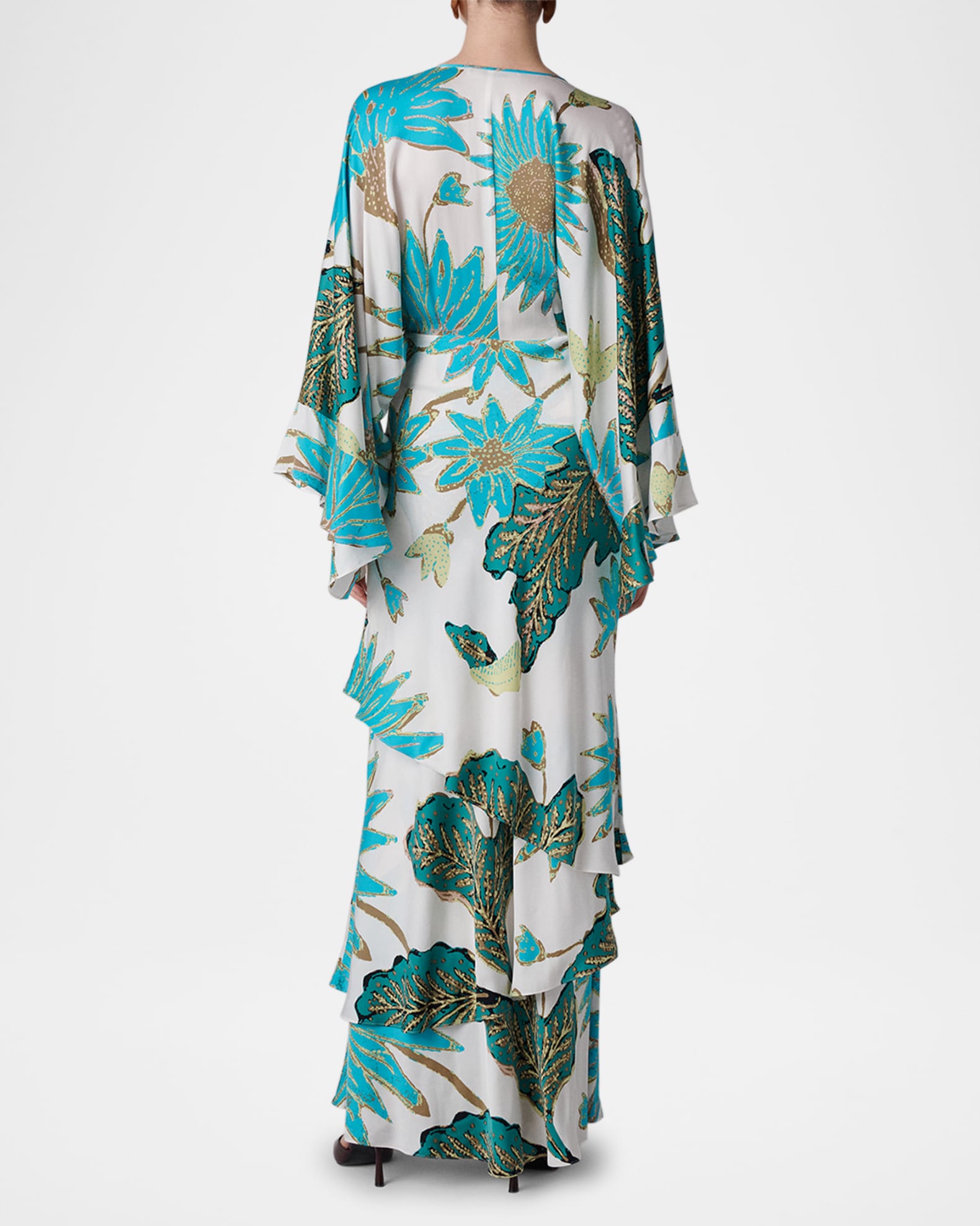 Diane von Furstenberg Christine Tiered Deep V-Neck Maxi