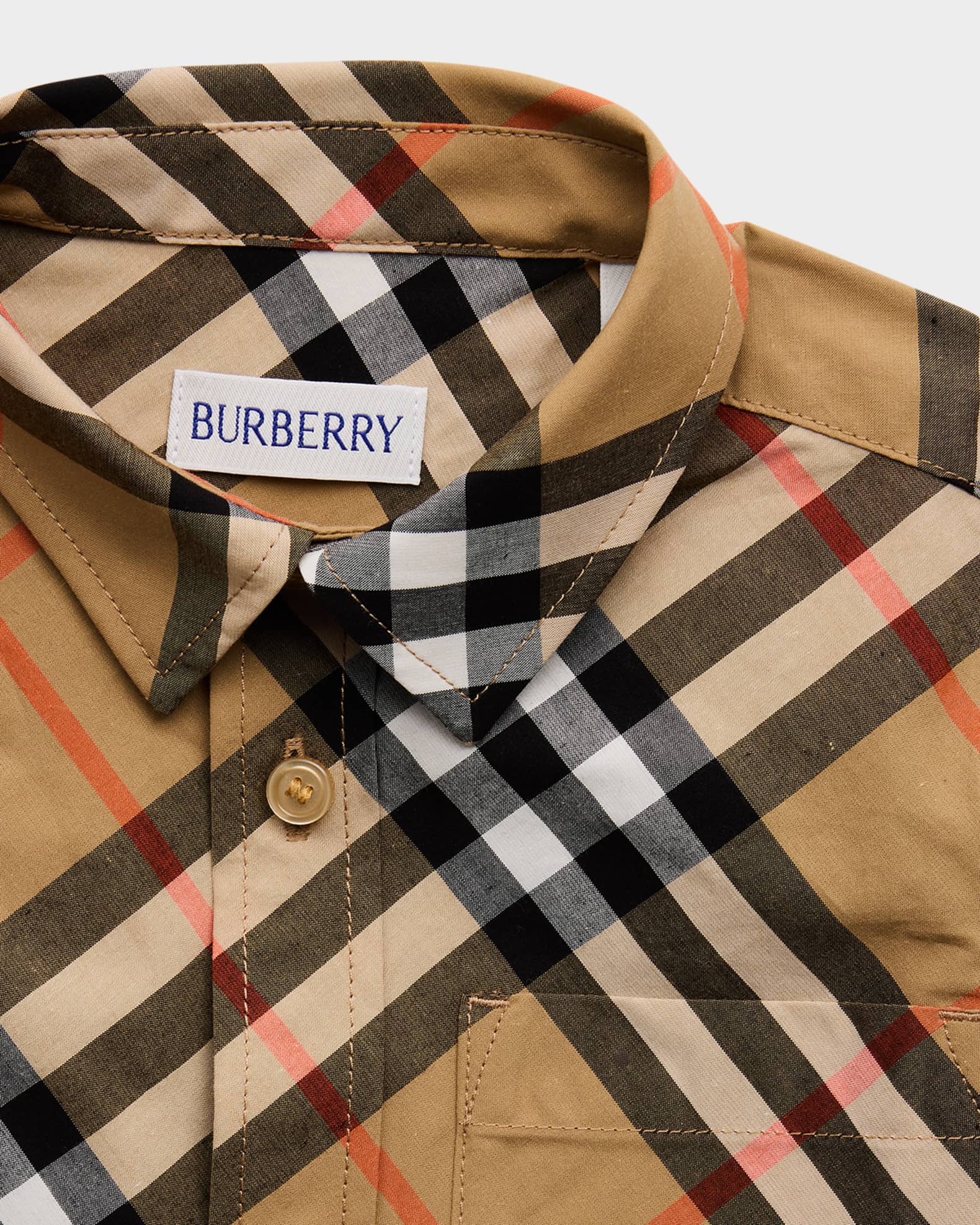 Burberry Boy's Owen Short-Sleeve Shirt, Size 6M-2T | Neiman Marcus