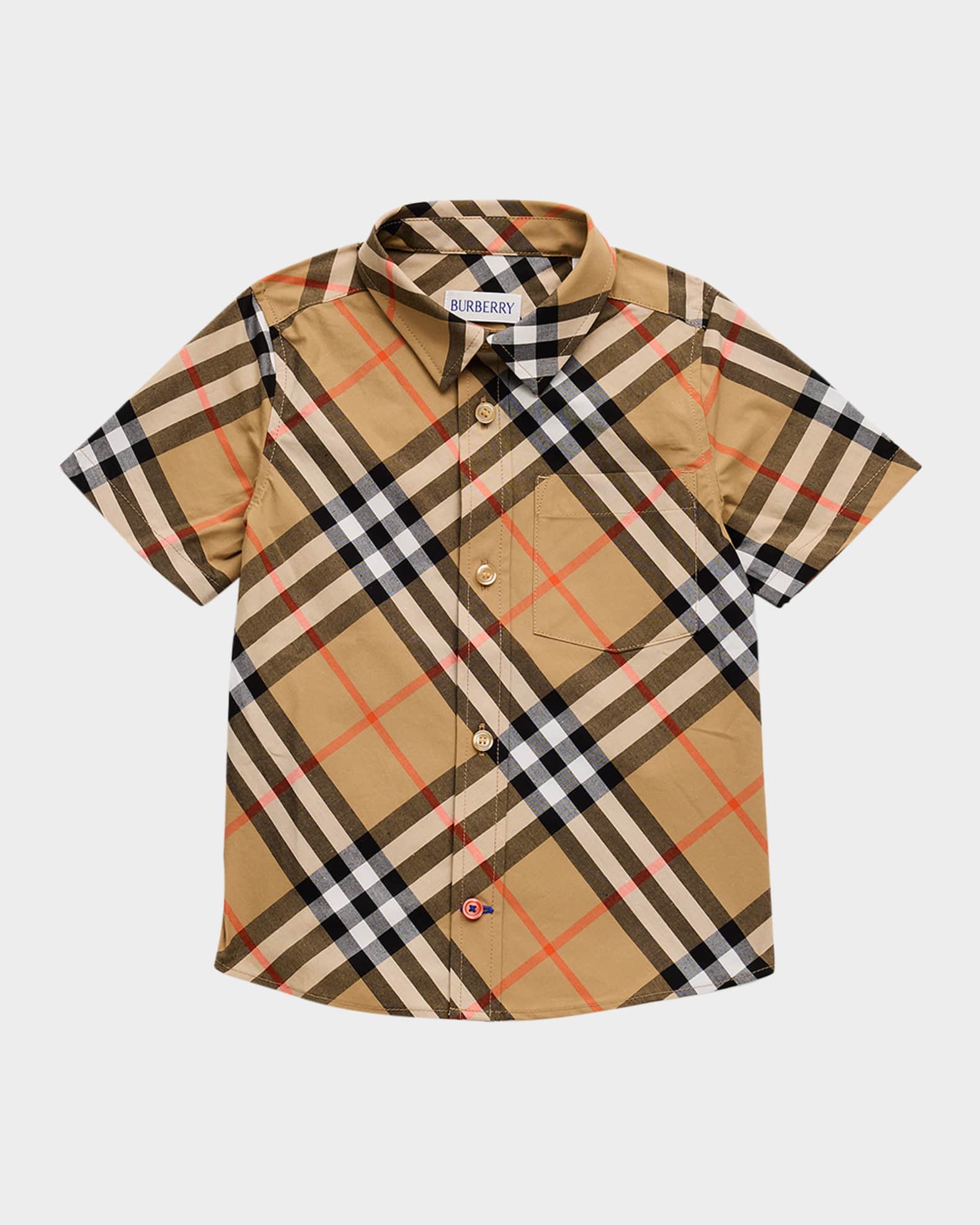 Burberry Boy's Owen Short-Sleeve Shirt, Size 6M-2T | Neiman Marcus