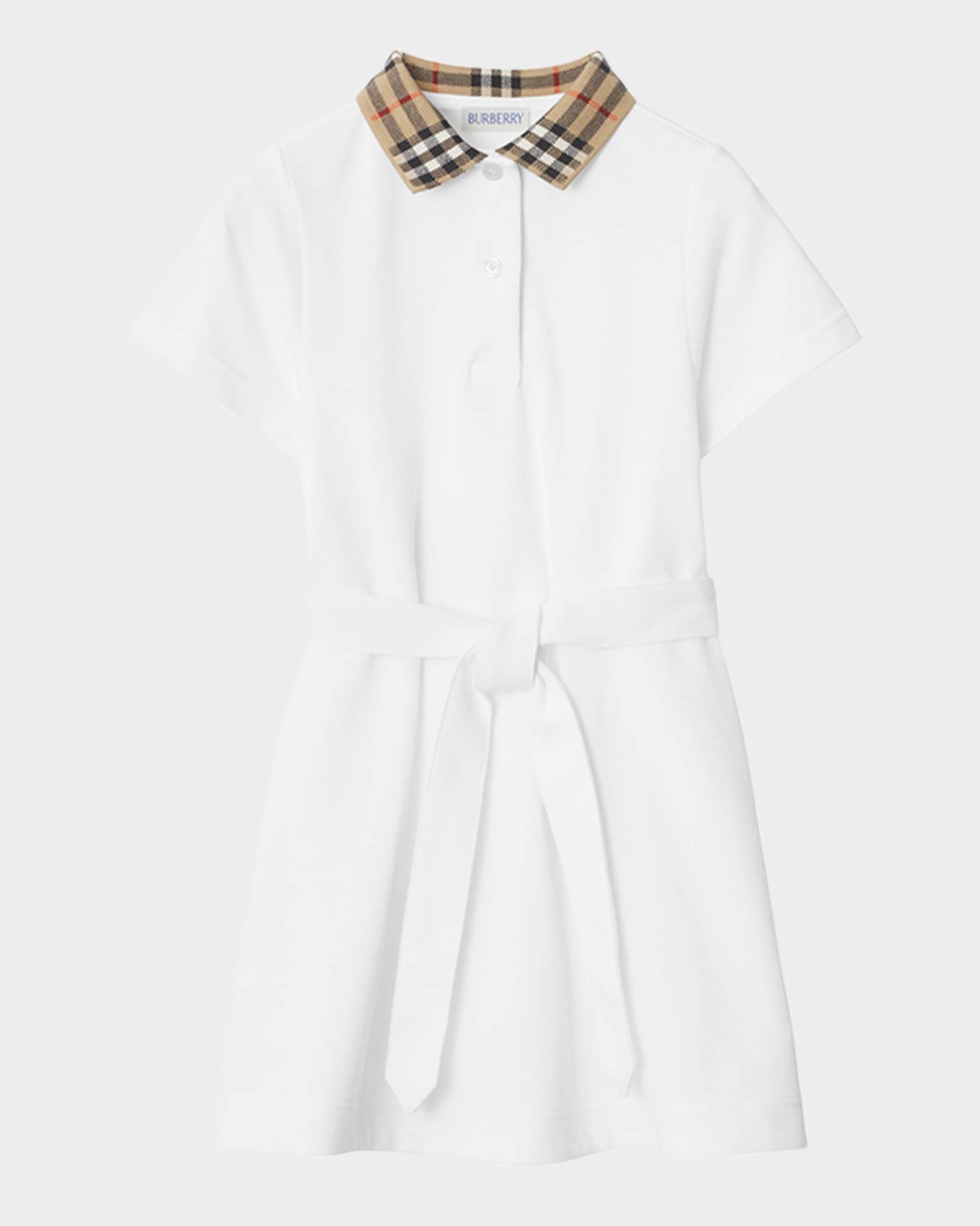 Girl's Astrid Check Polo Shirtdress, Size 3-14 0