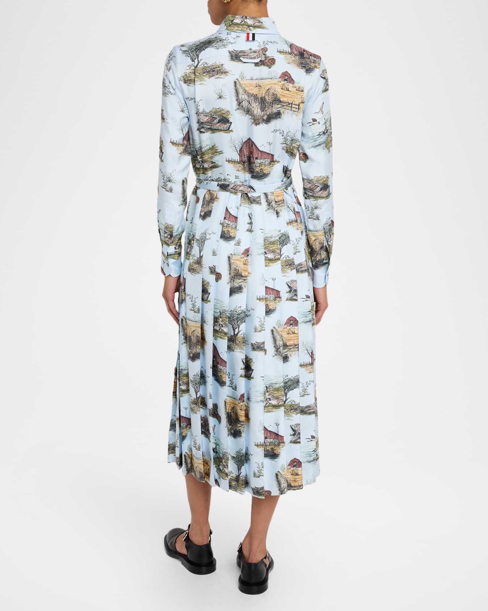 thom browne shirt dress Thom Browne Women's Scenic Coastline Silk Shirtdress