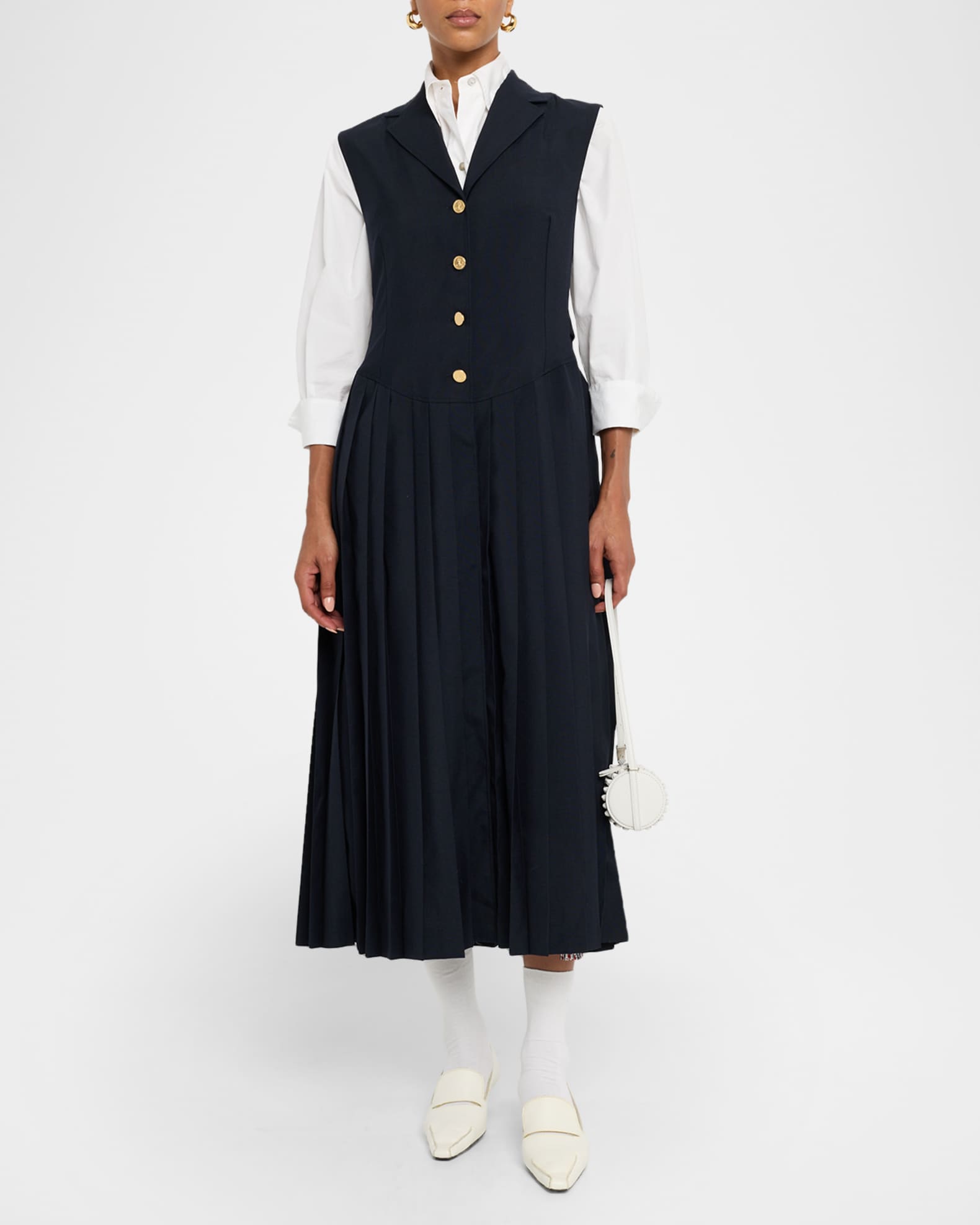 Women's School Uniform Pleated Dress in Navy Size 42