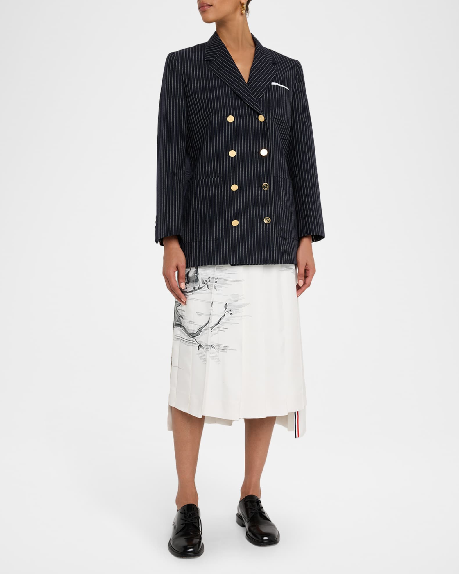 r*8様 THOM BROWNE x Neiman Marcus Thom Browne Men's 4-Bar Striped Sport Shirt | Neiman Marcus