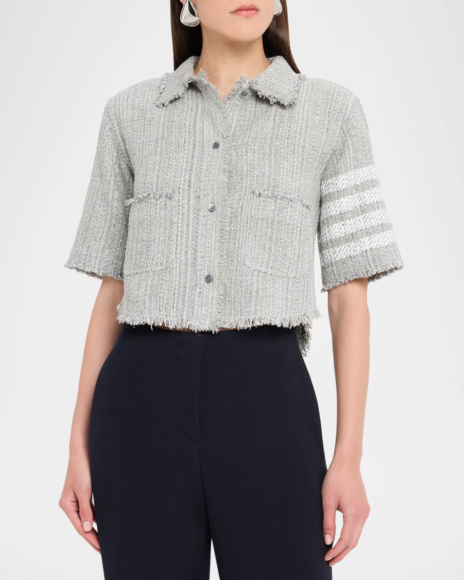 ジャケット Thom Browne Slim fit cropped blazer THOM BROWNE | Single Breasted Cotton Blazer | Men | Lane