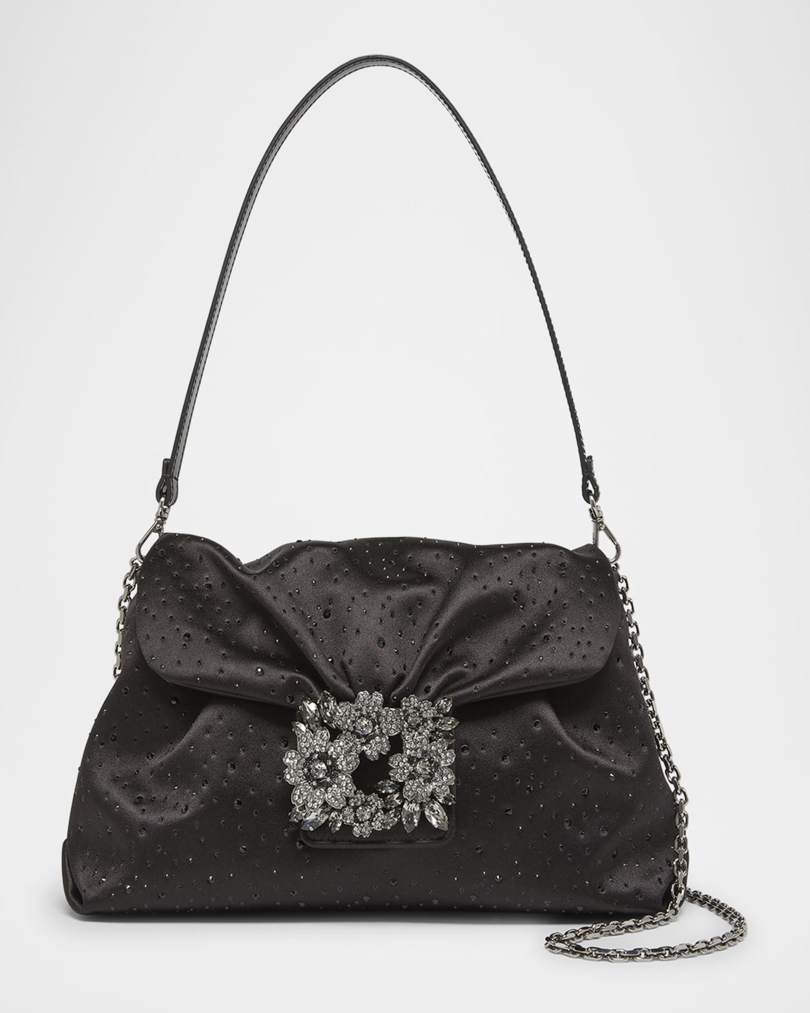 Bouquet Rhinestone Satin Shoulder Bag 0