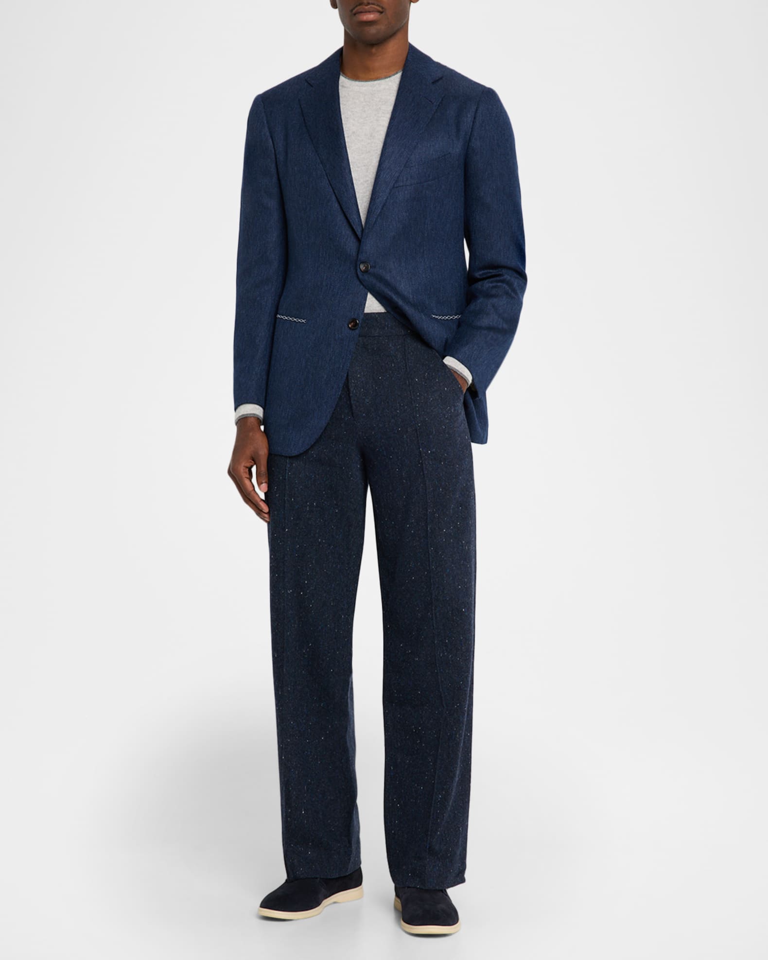 Cesare Attolini Men's Textured Cashmere Jacket | Neiman Marcus
