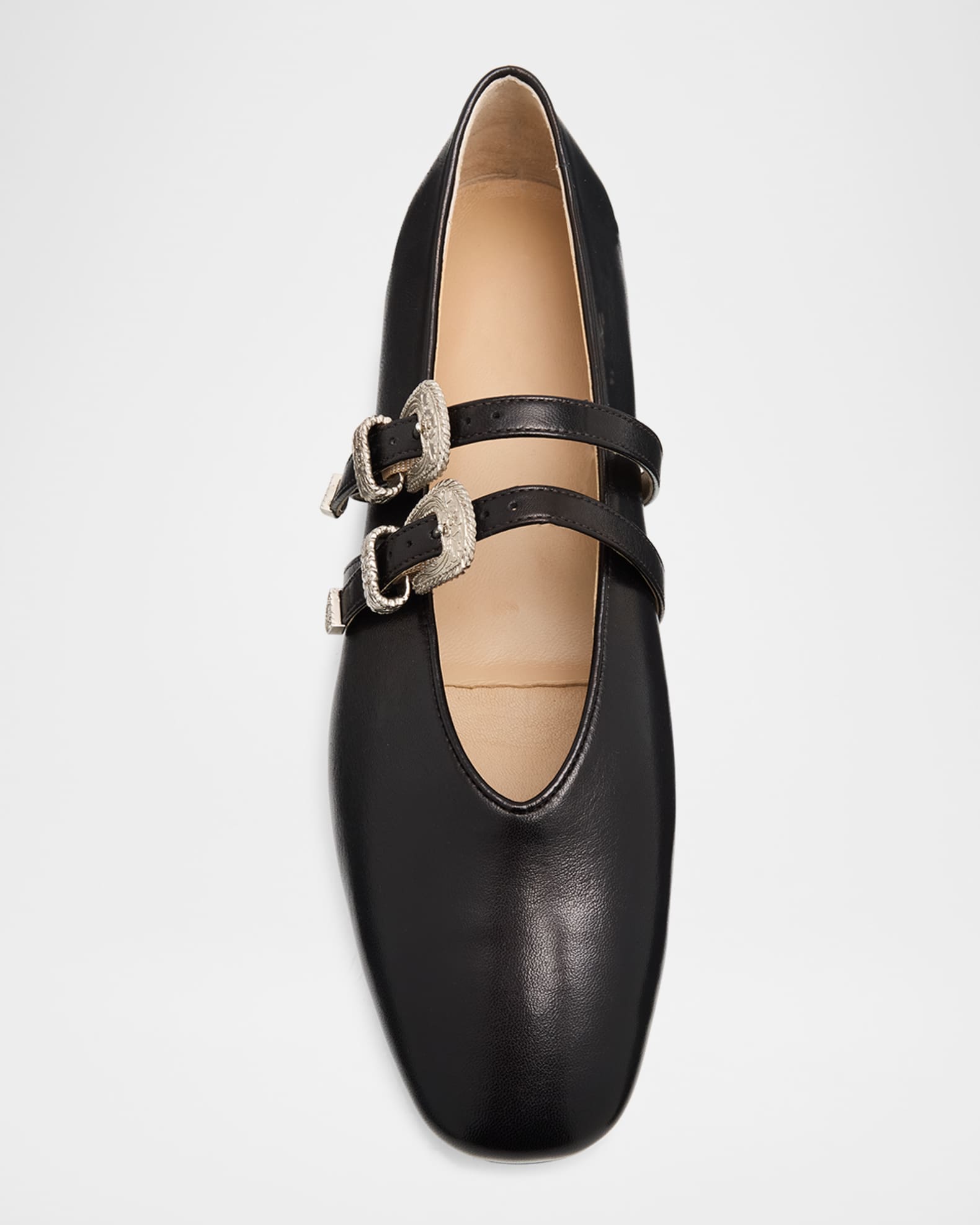 Le Monde Beryl Claudia Mary Jane Buckle Leather Ballerina Flats