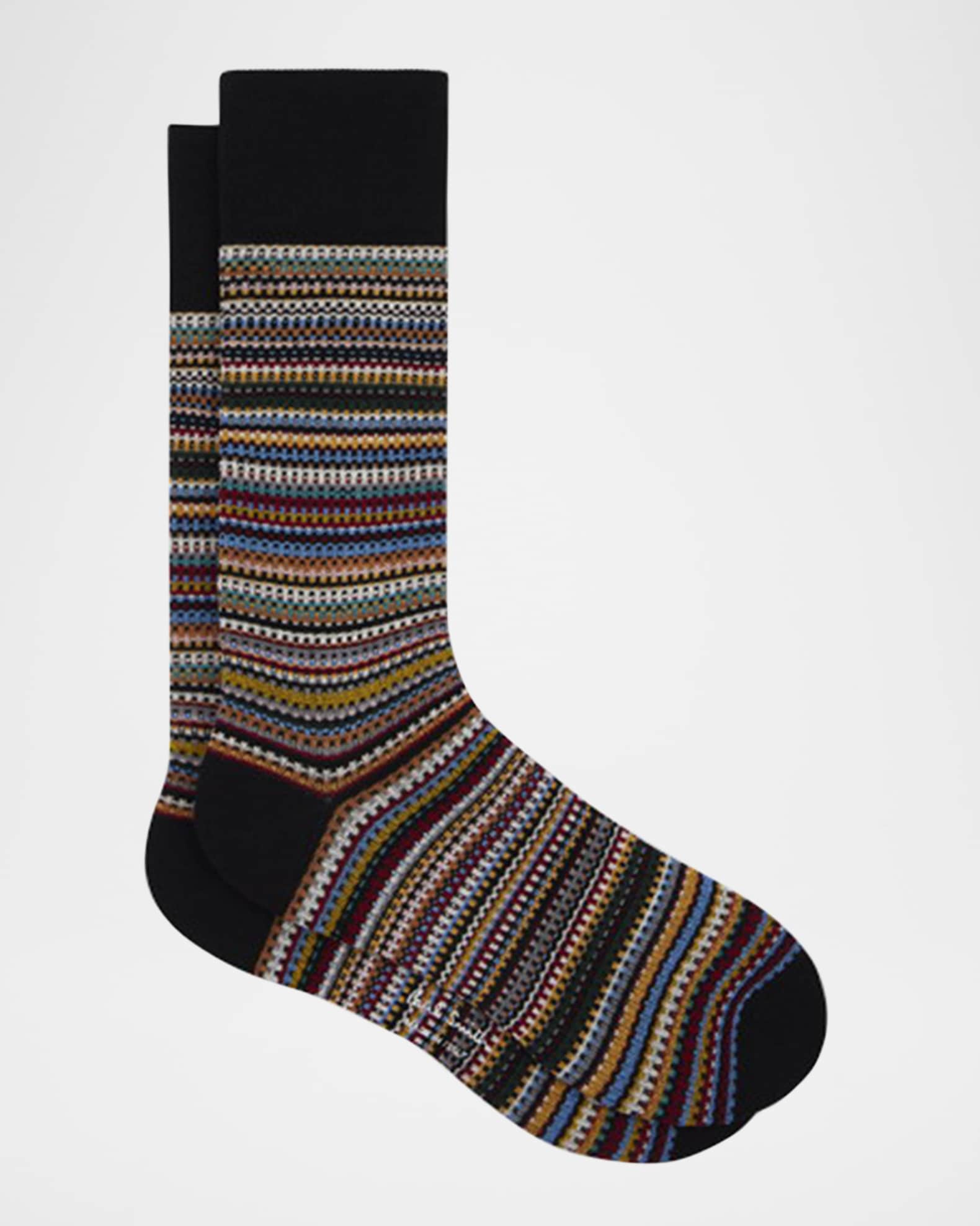 Men's Pique Signature Stripe Crew Socks