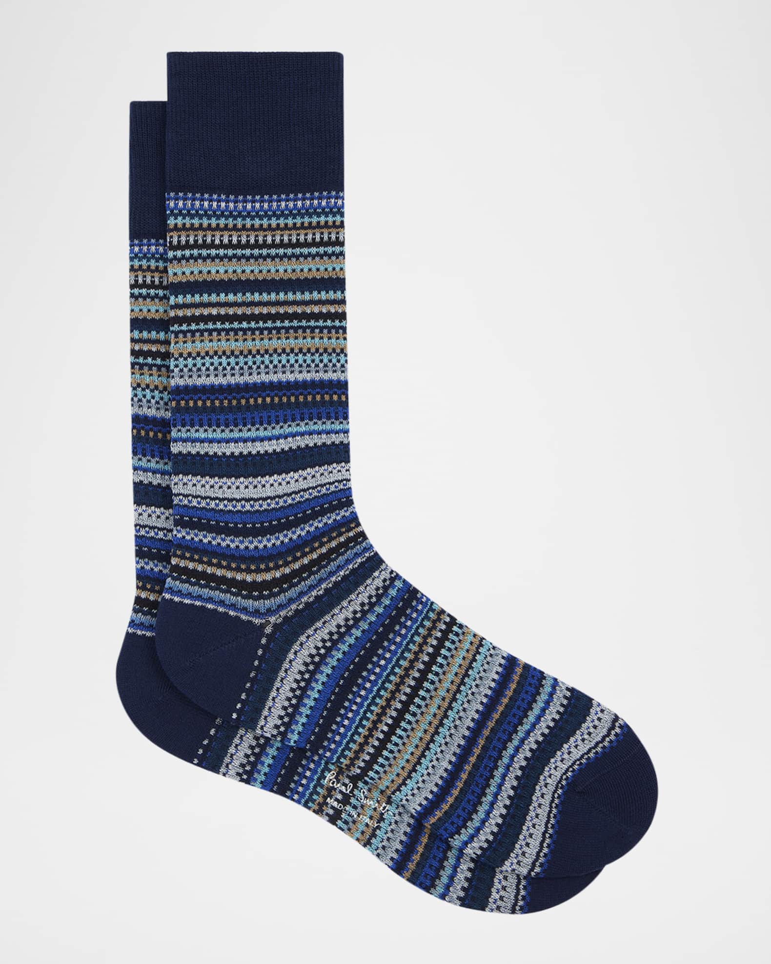 Men's Pique Signature Stripe Crew Socks 1