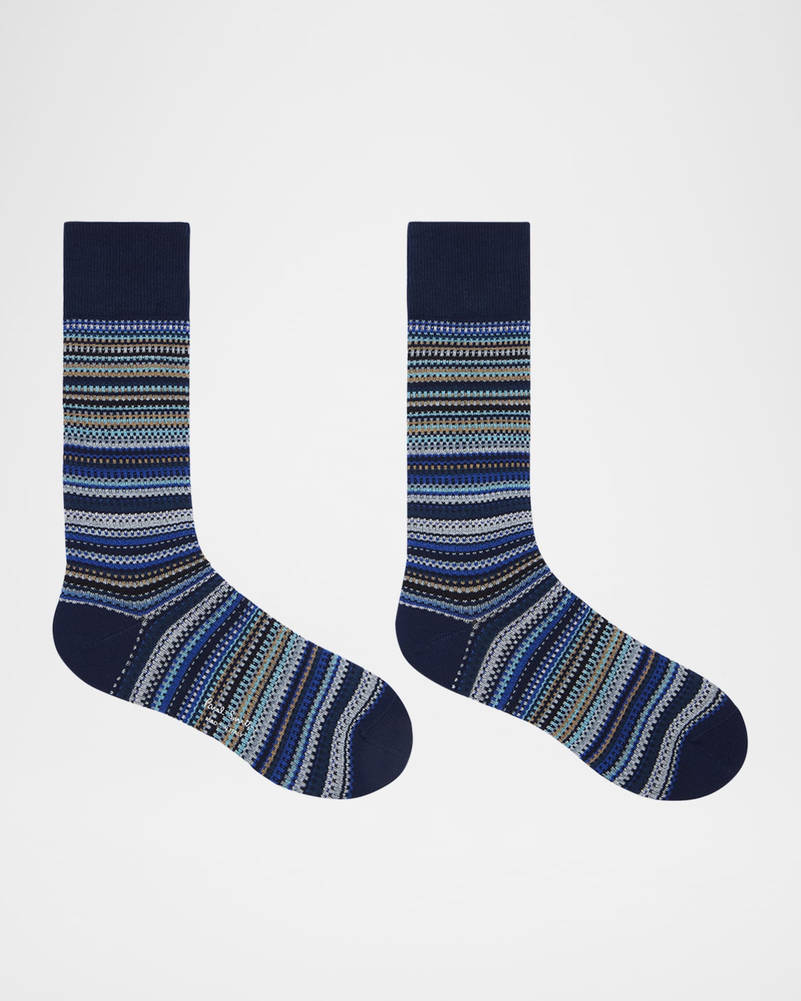 Men's Pique Signature Stripe Crew Socks 0