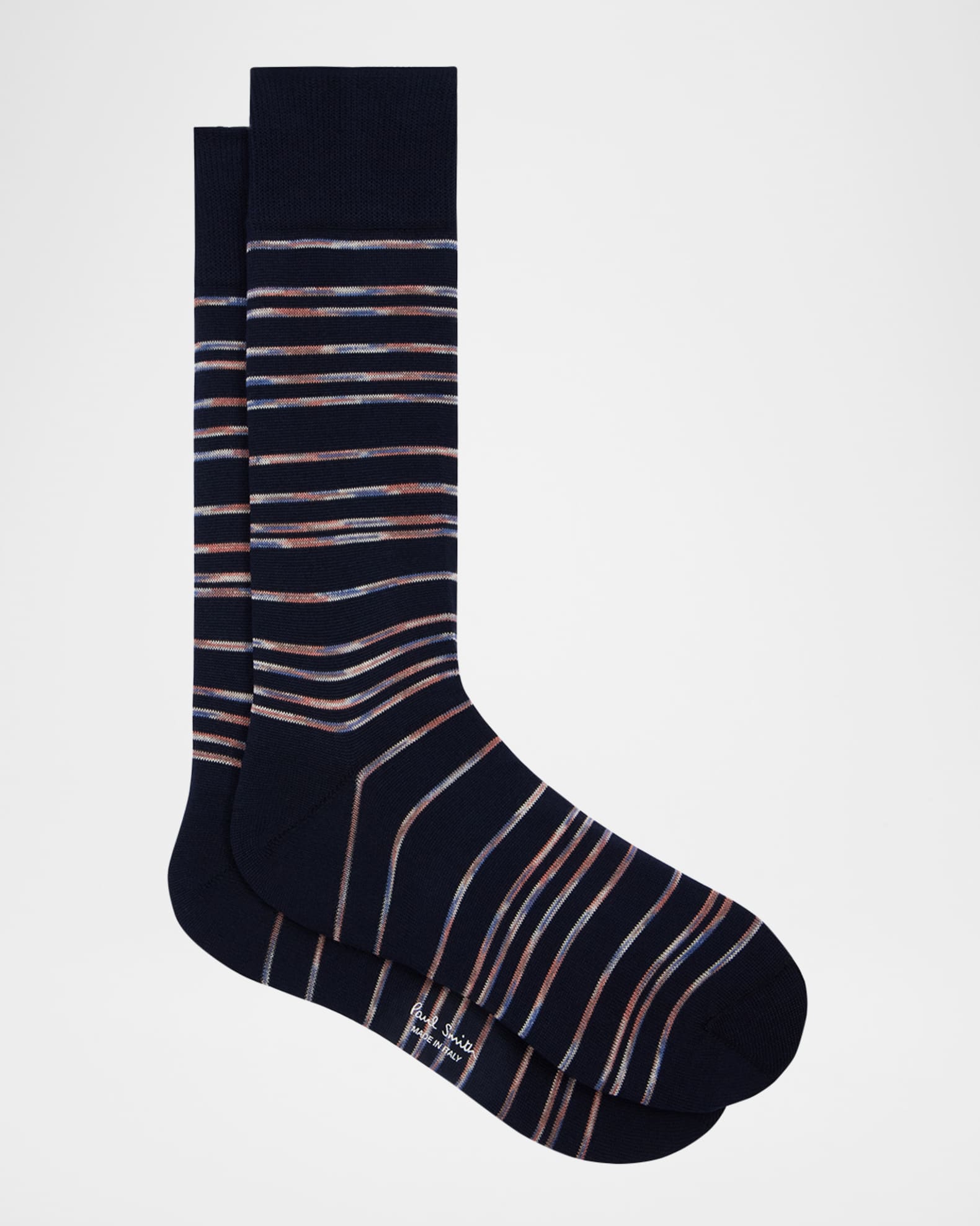 Men's Kew Multicolor Pinstripe Crew Socks 1