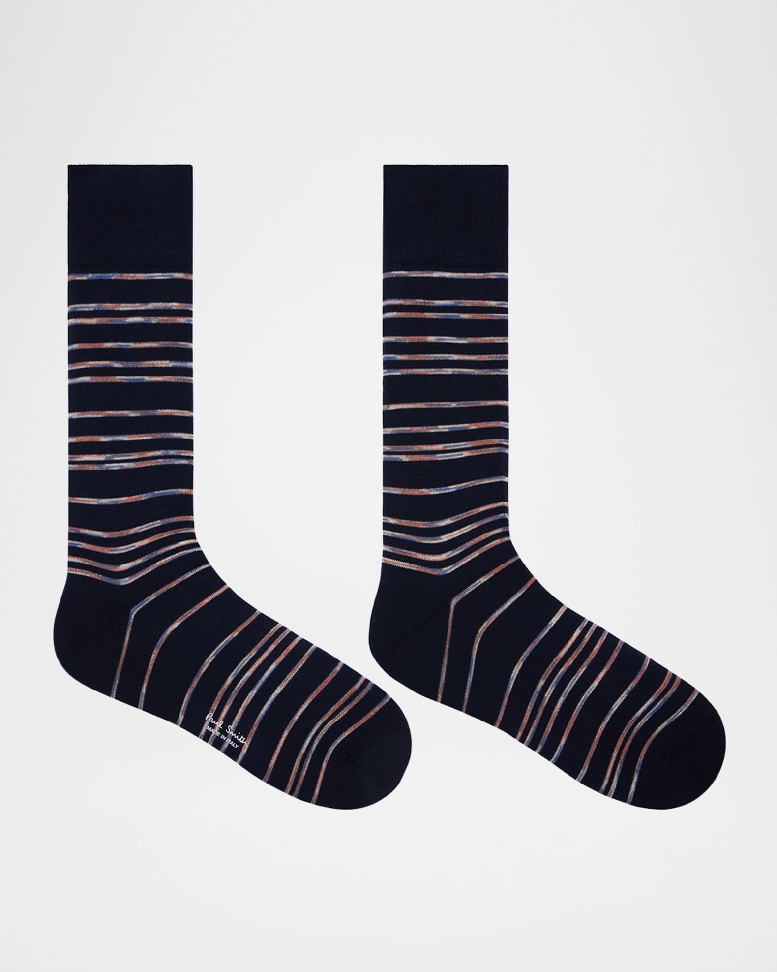 Men's Kew Multicolor Pinstripe Crew Socks 0