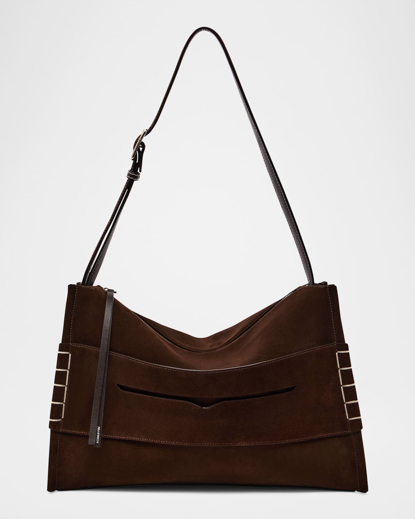 JW Anderson Calfskin Suede Loafer Messenger Bag | Neiman Marcus