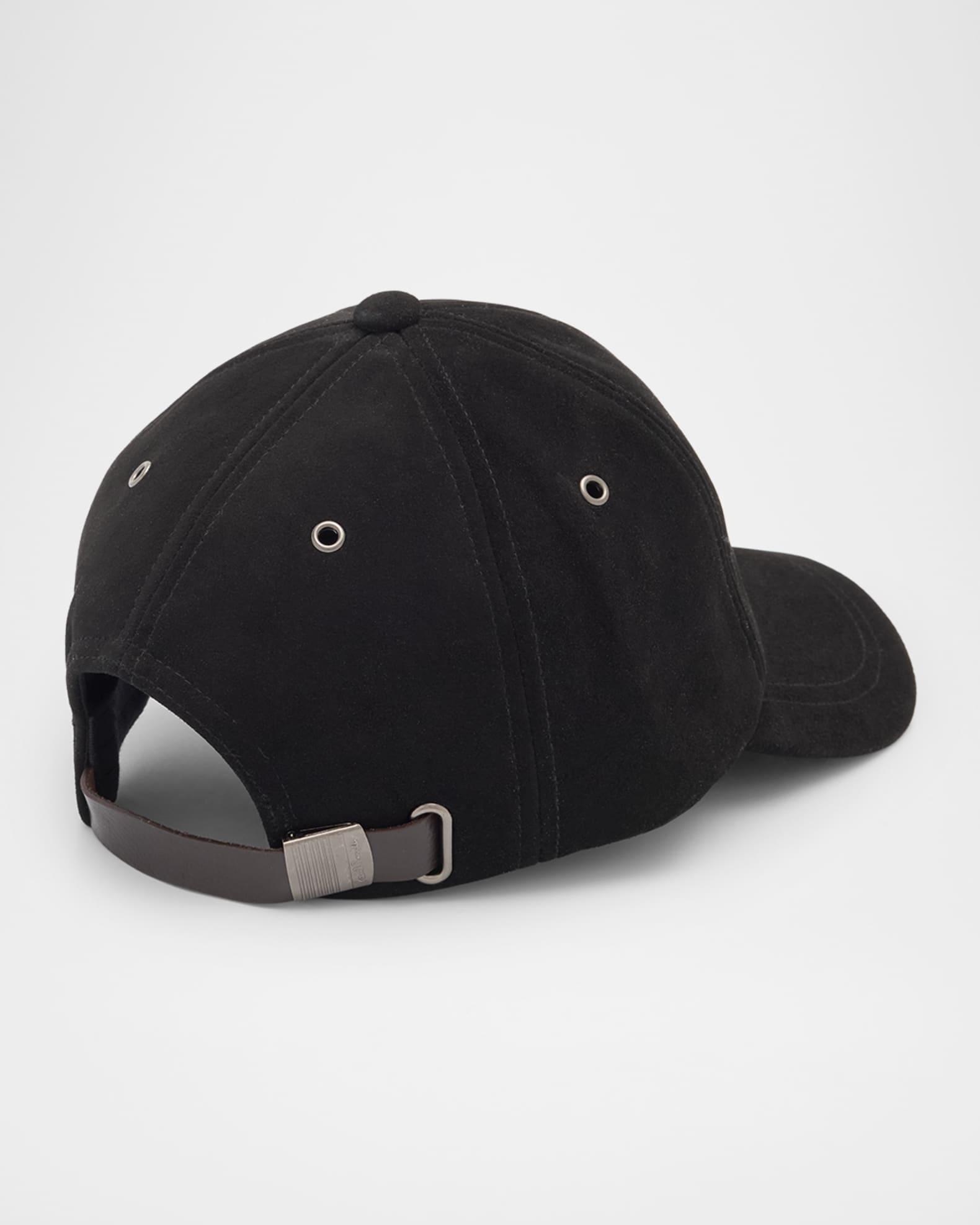 Men's Suede Signature Stripe Applique Baseball Cap 1