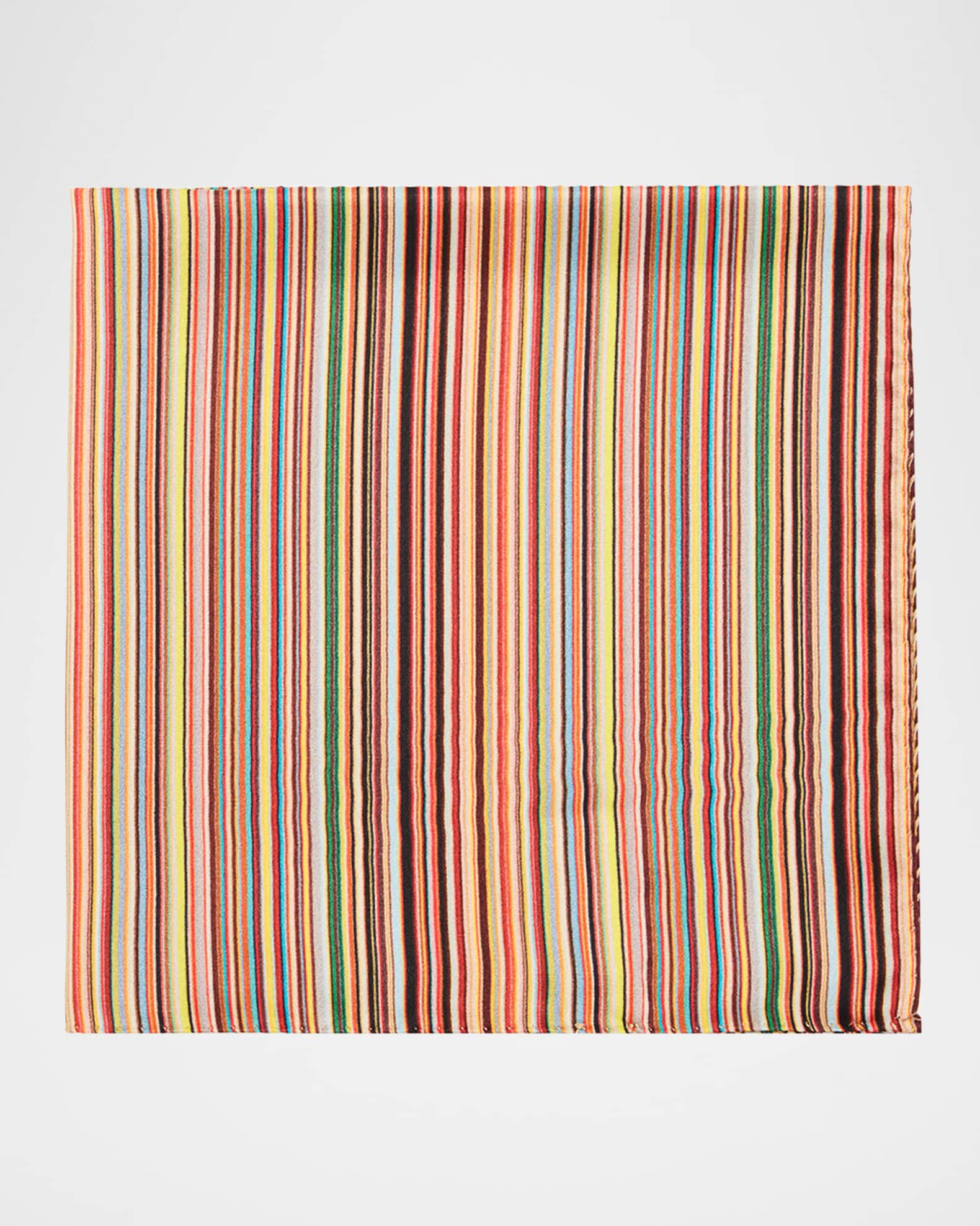 Men's Silk Signature Stripe Pocket Square 0