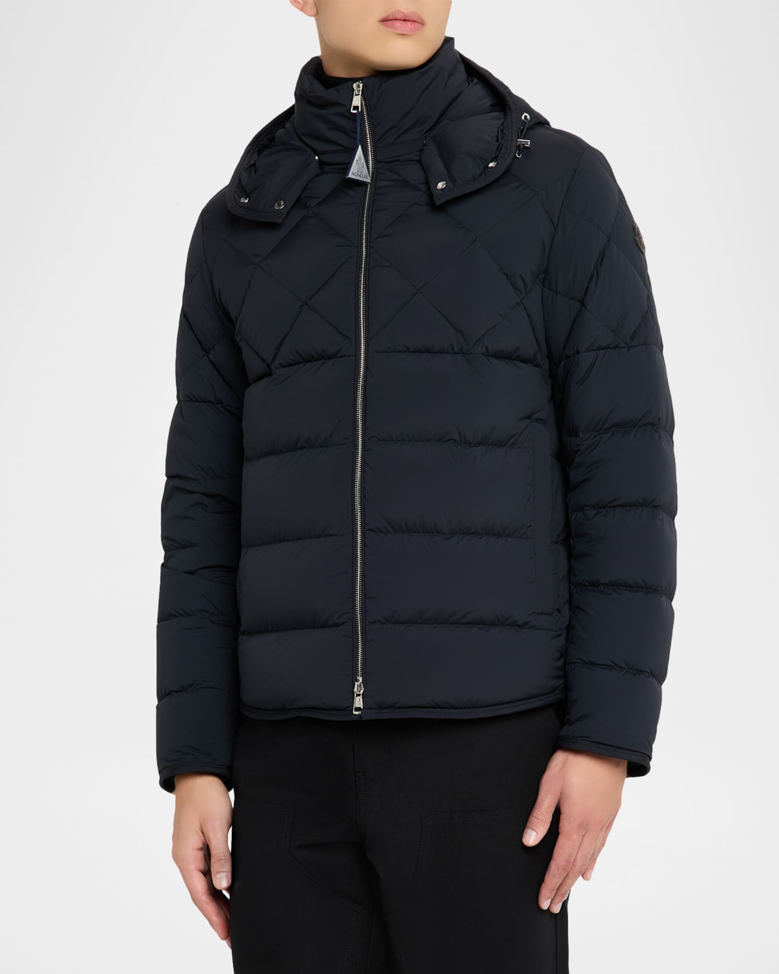 Moncler Men's Cecaud Hooded Short Down Jacket | Neiman Marcus