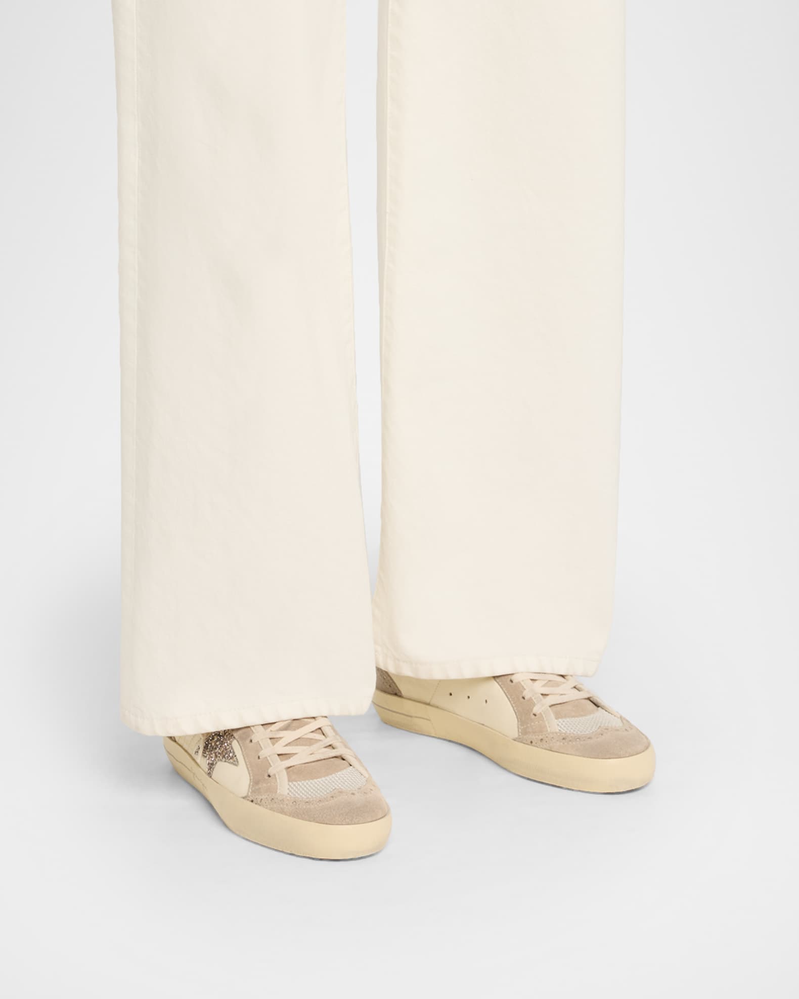 Golden Goose Midstar Mixed Leather Mid-Top Sneakers | Neiman Marcus