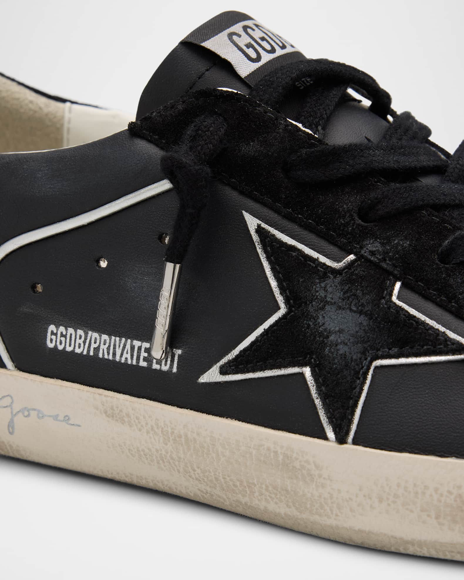 Golden Goose Super-Star Mixed Leather Low-Top Sneakers with
