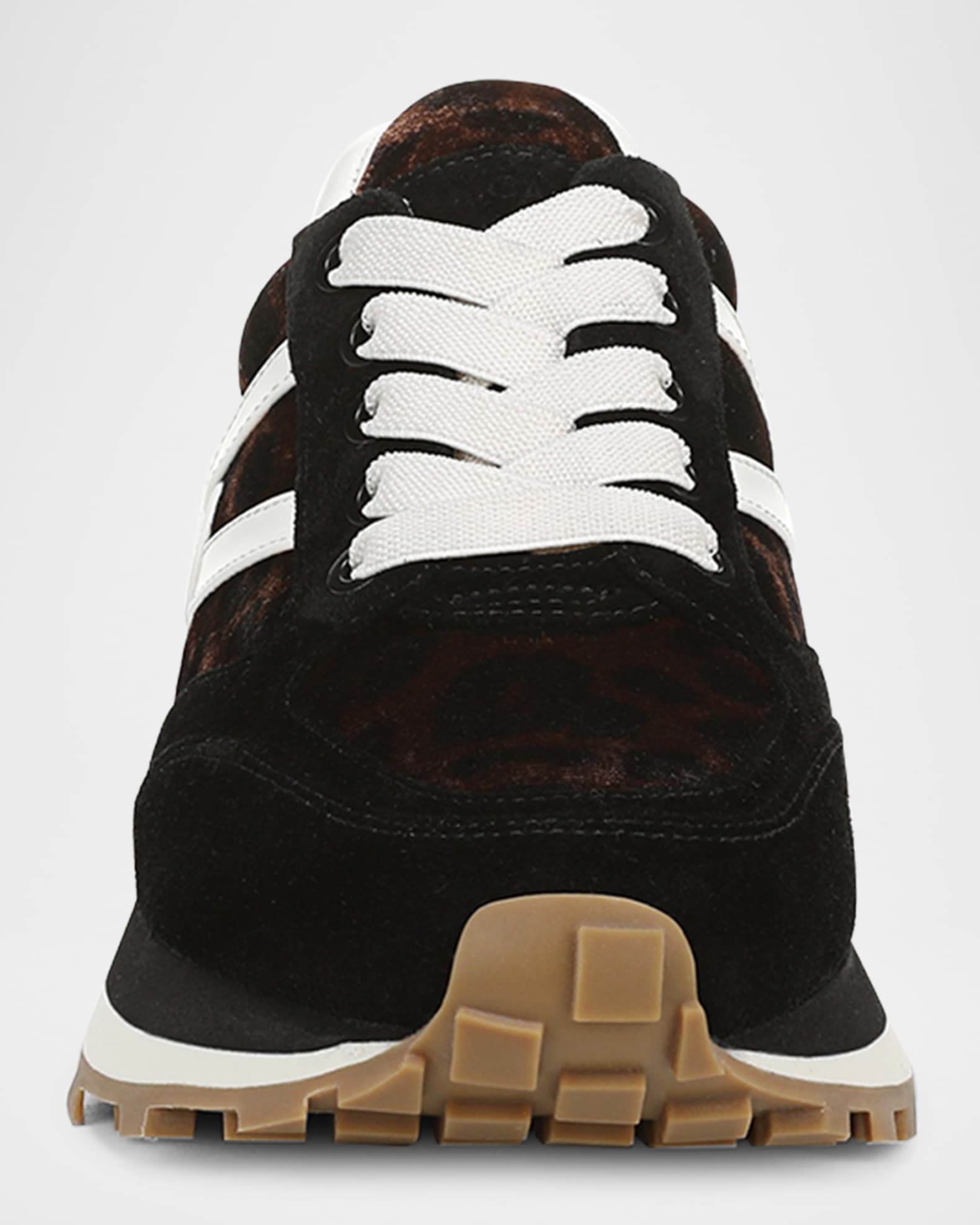 Valentina Mixed Leather Retro Sneakers 1