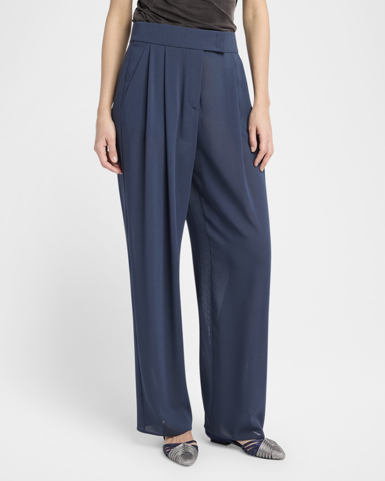 Giorgio Armani Straight-Leg Virgin Wool Trousers | Neiman Marcus