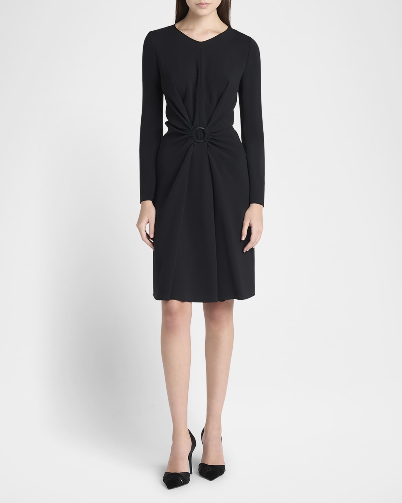Long-Sleeve Dress with Ring Detail 1
