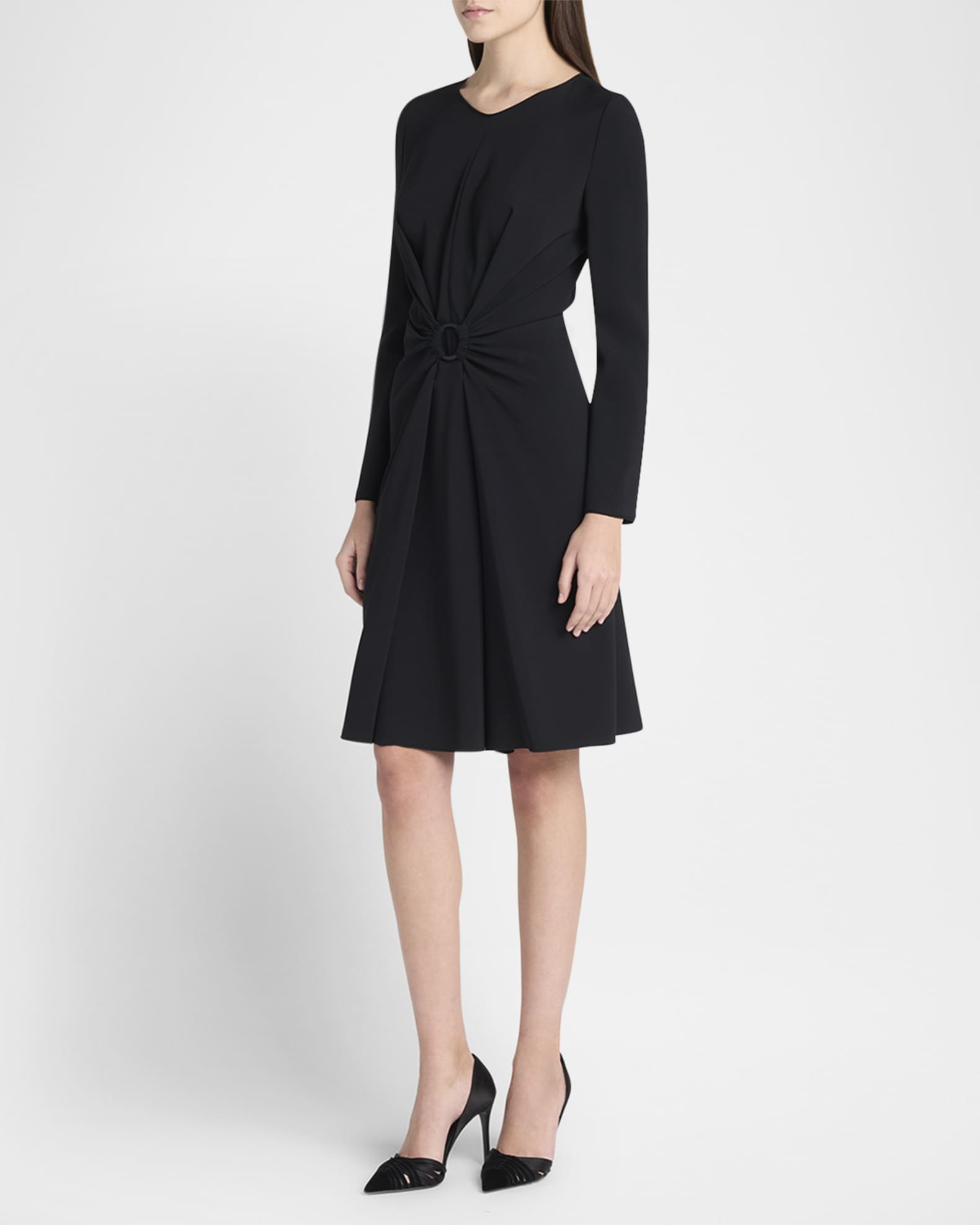 Giorgio Armani Long-Sleeve Dress with Ring Detail | Neiman