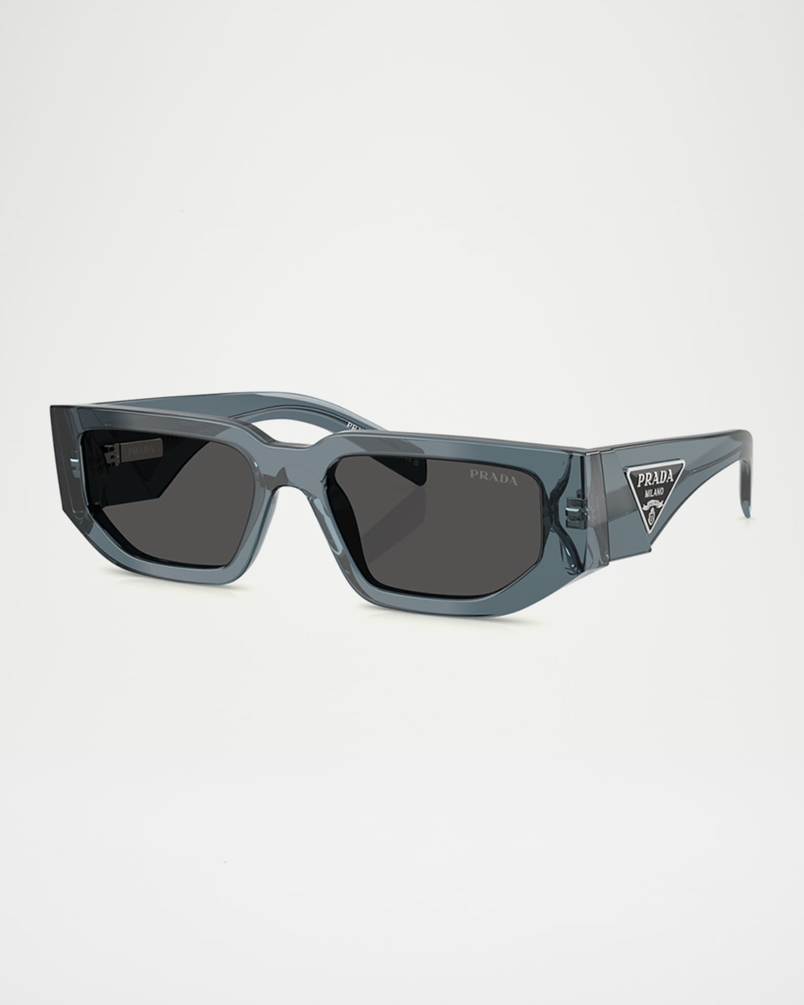 Men's 0PR 09ZSF Acetate and Plastic Rectangle Sunglasses 1