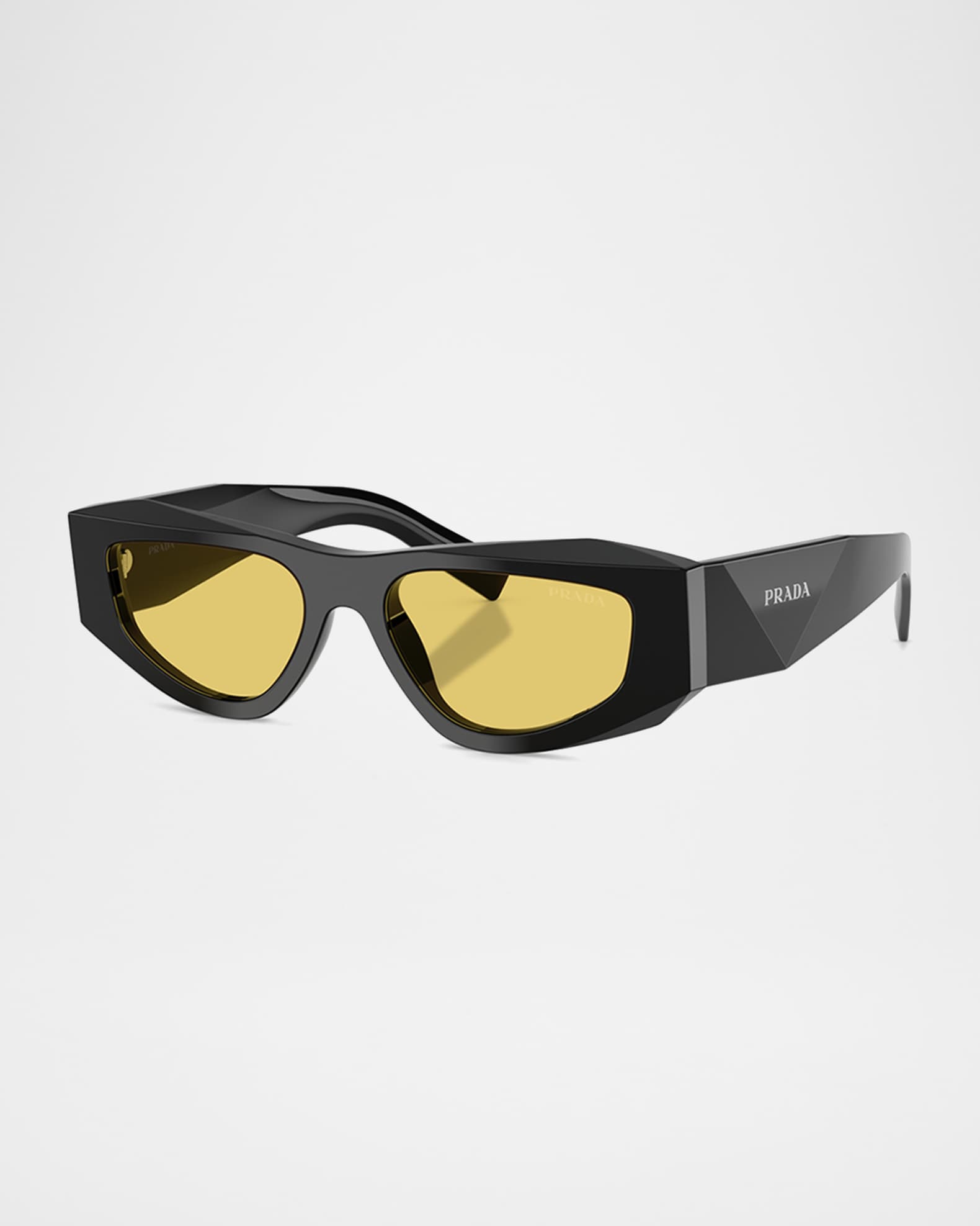Prada Men's 0PR B19SF Acetate Rectangle Sunglasses | Neiman Marcus