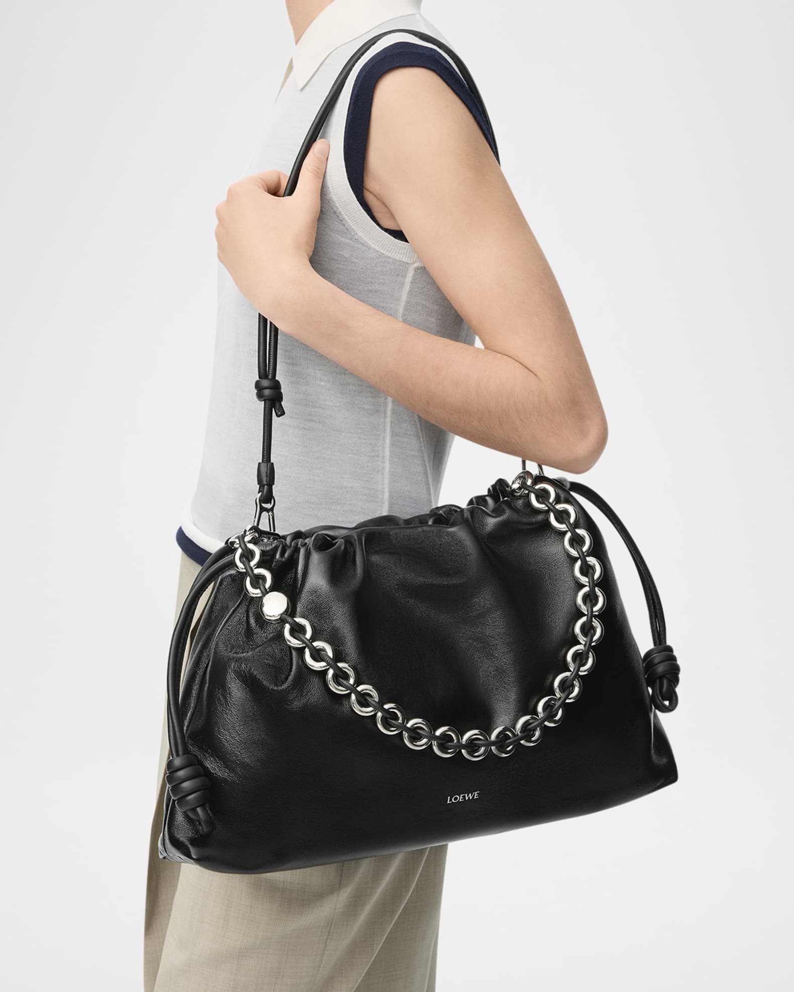 Flamenco Large Shoulder Bag in Nappa Leather 1