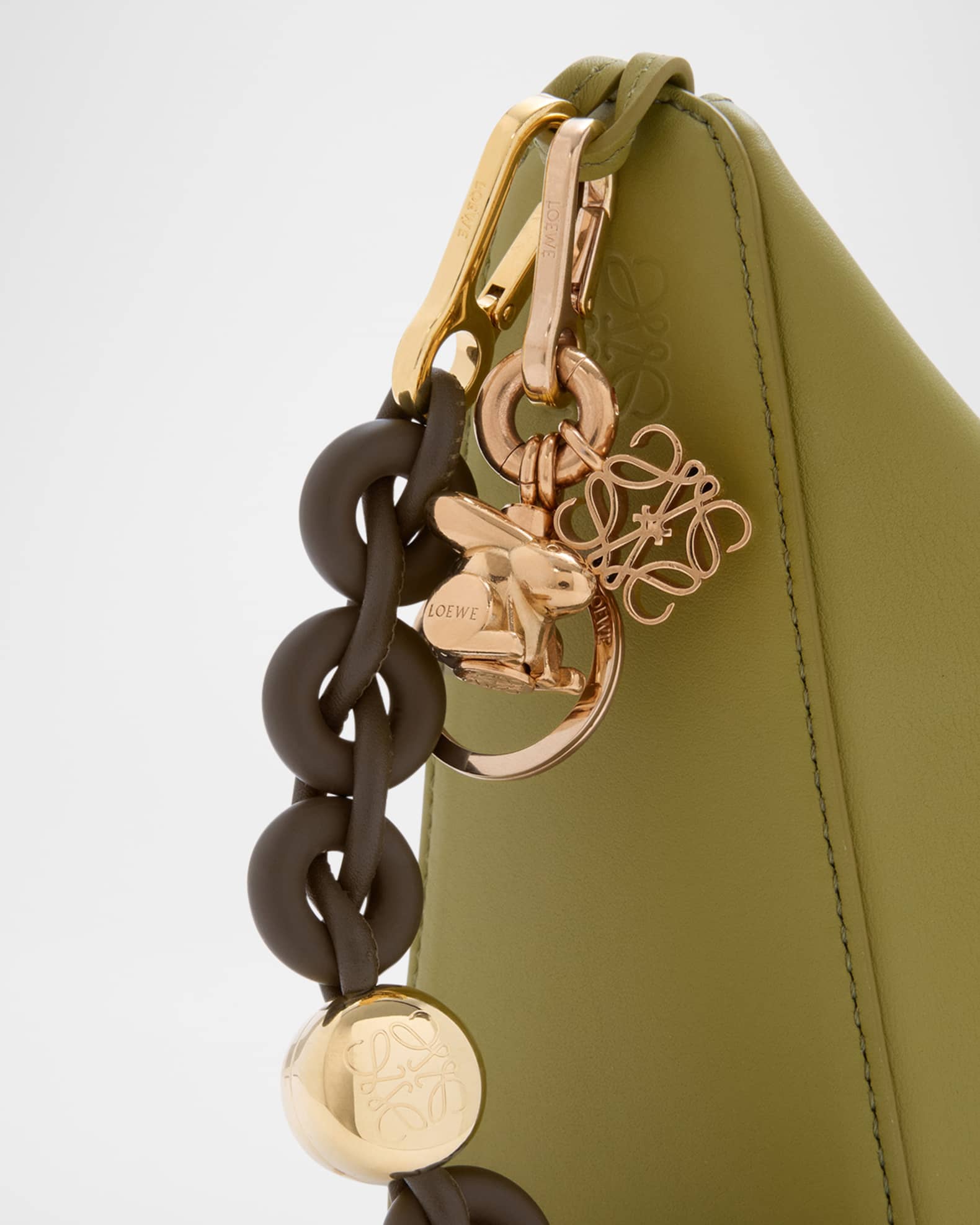 Loewe Donut Chain Shoulder Strap in Leather | Neiman Marcus
