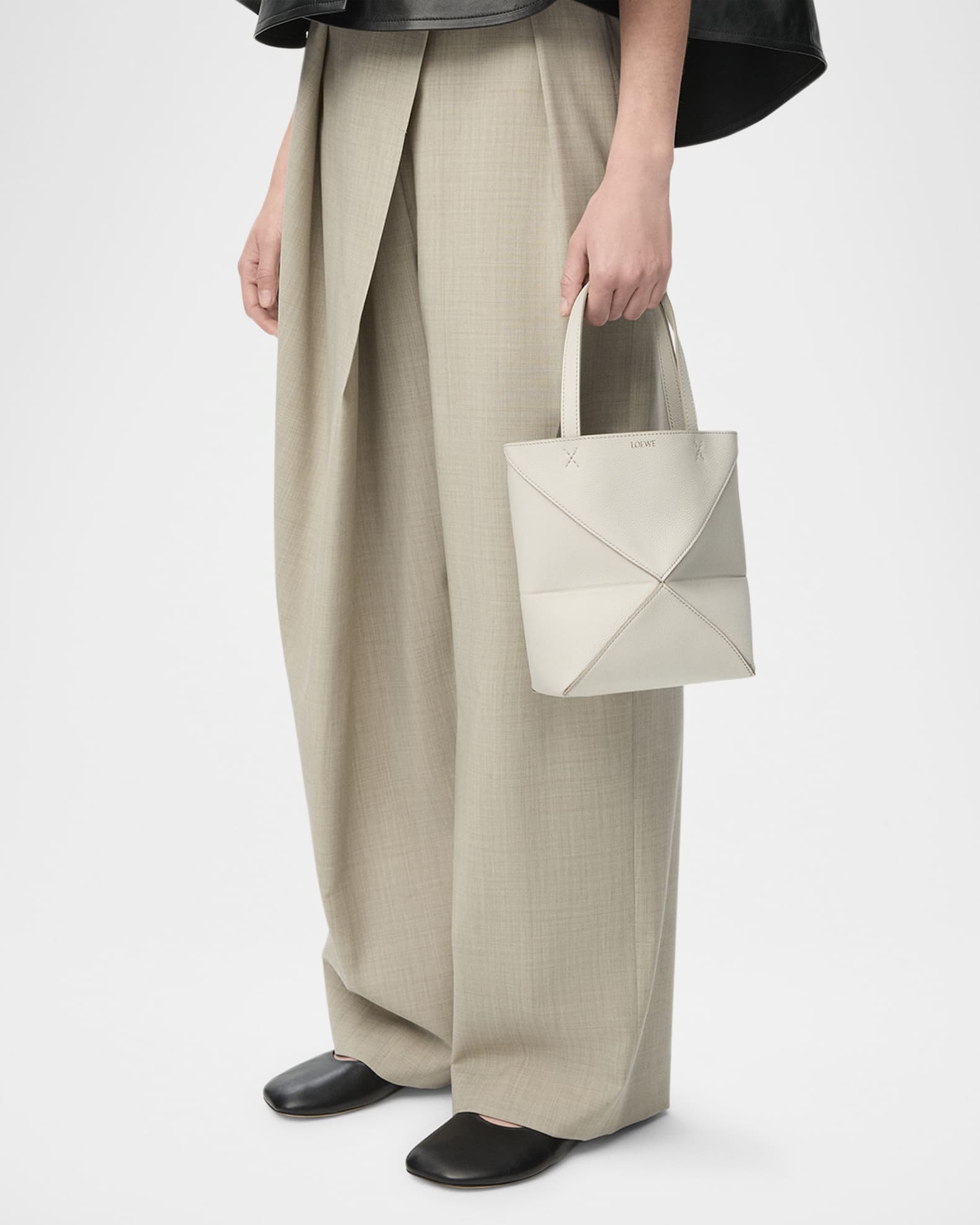 Loewe Puzzle Fold Mini Tote Bag in Calf Leather | Neiman Marcus