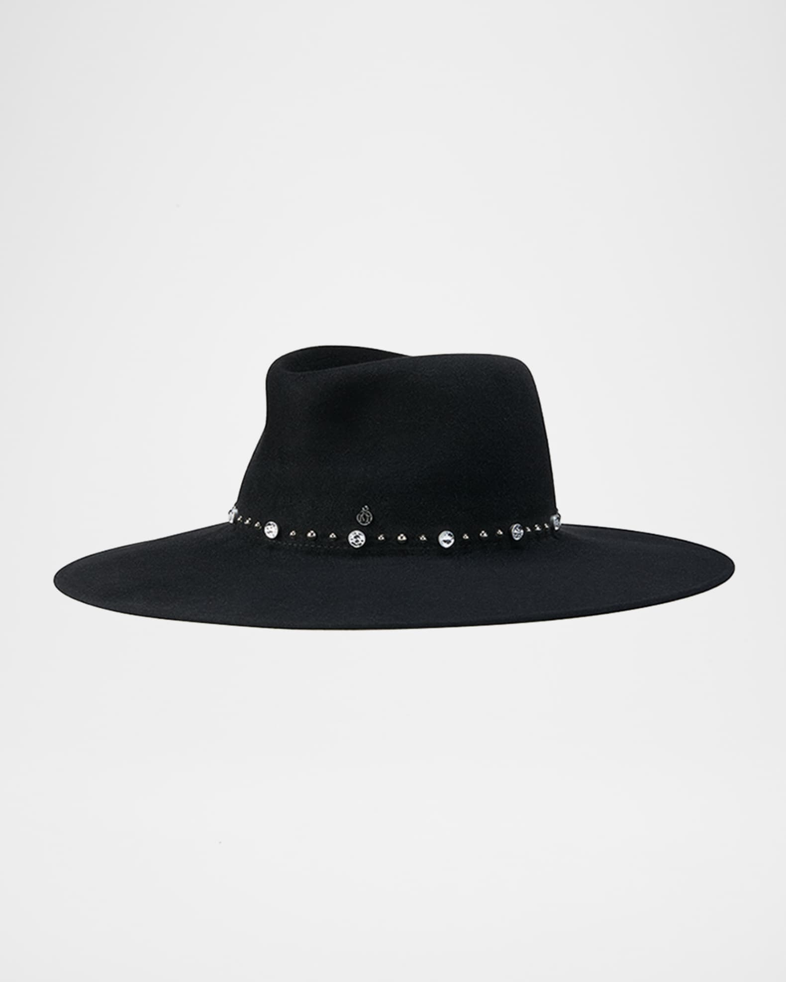 Maison Michel Roy Rock Studs Wool Felt Fedora Hat Neiman Marcus