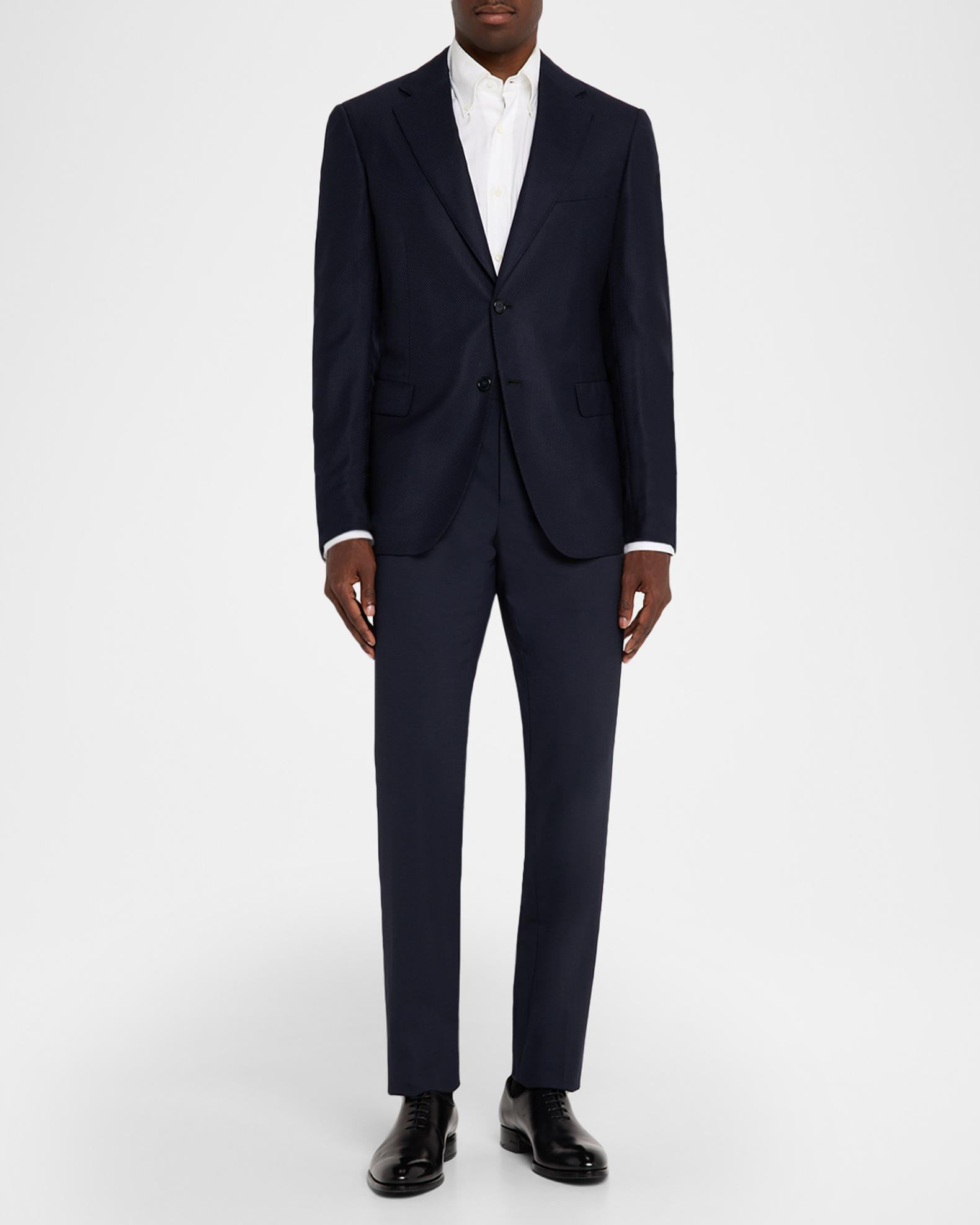 Brioni Men's Wool Hopsack Single-Breasted Blazer | Neiman Marcus