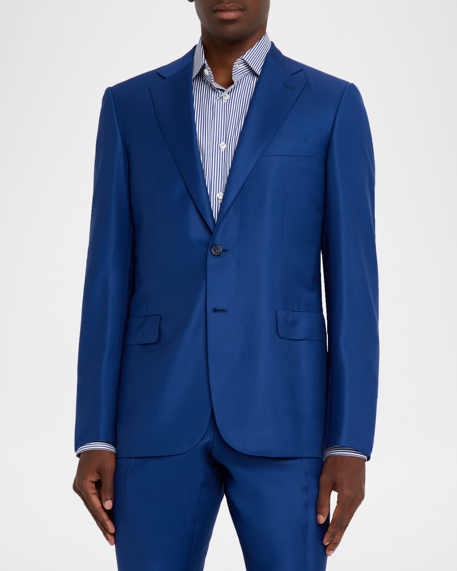 Brioni Men's Solid Blue Classic Suit | Neiman Marcus