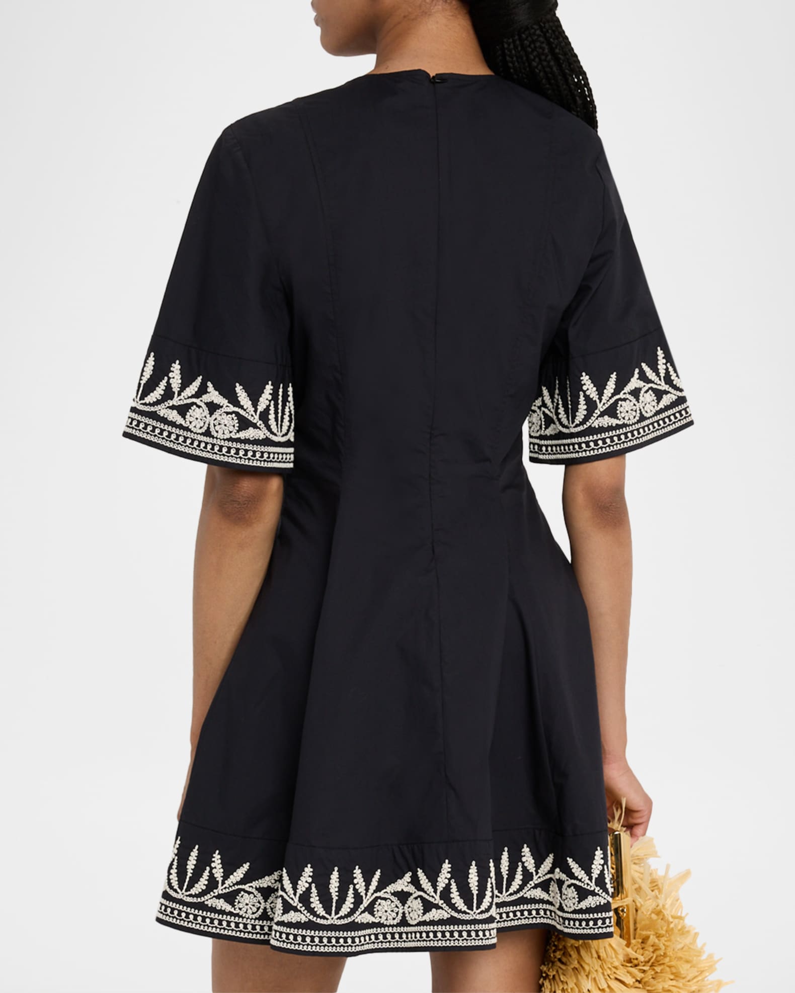 By Malene Birger Mary Embroidered Organic Cotton Mini Dress