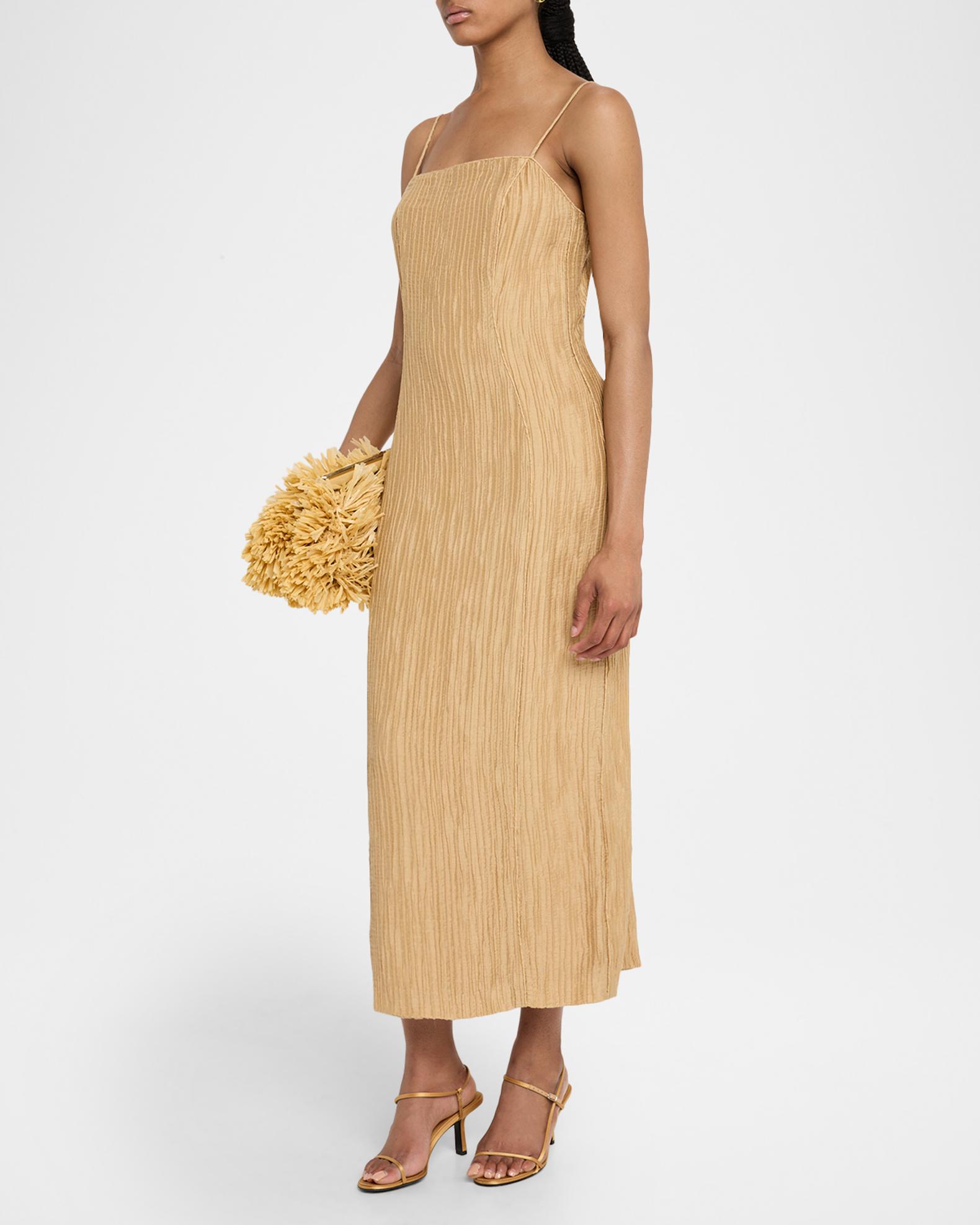 malocas beige sleeveless midi dress Malocas Beige Sleeveless Midi Dress  FARM Rio