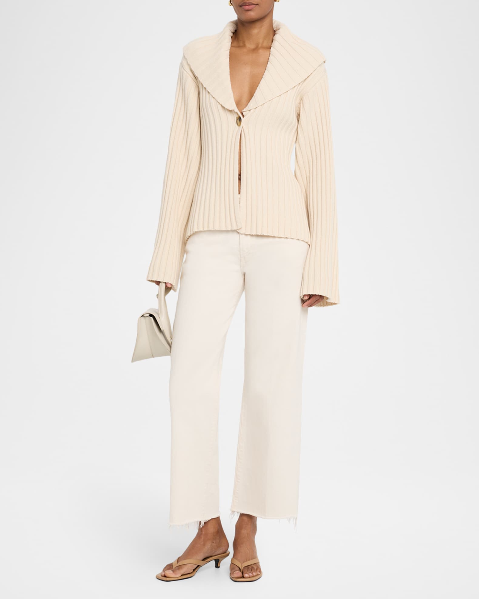 Toka Ribbed Single-Button Cardigan 1