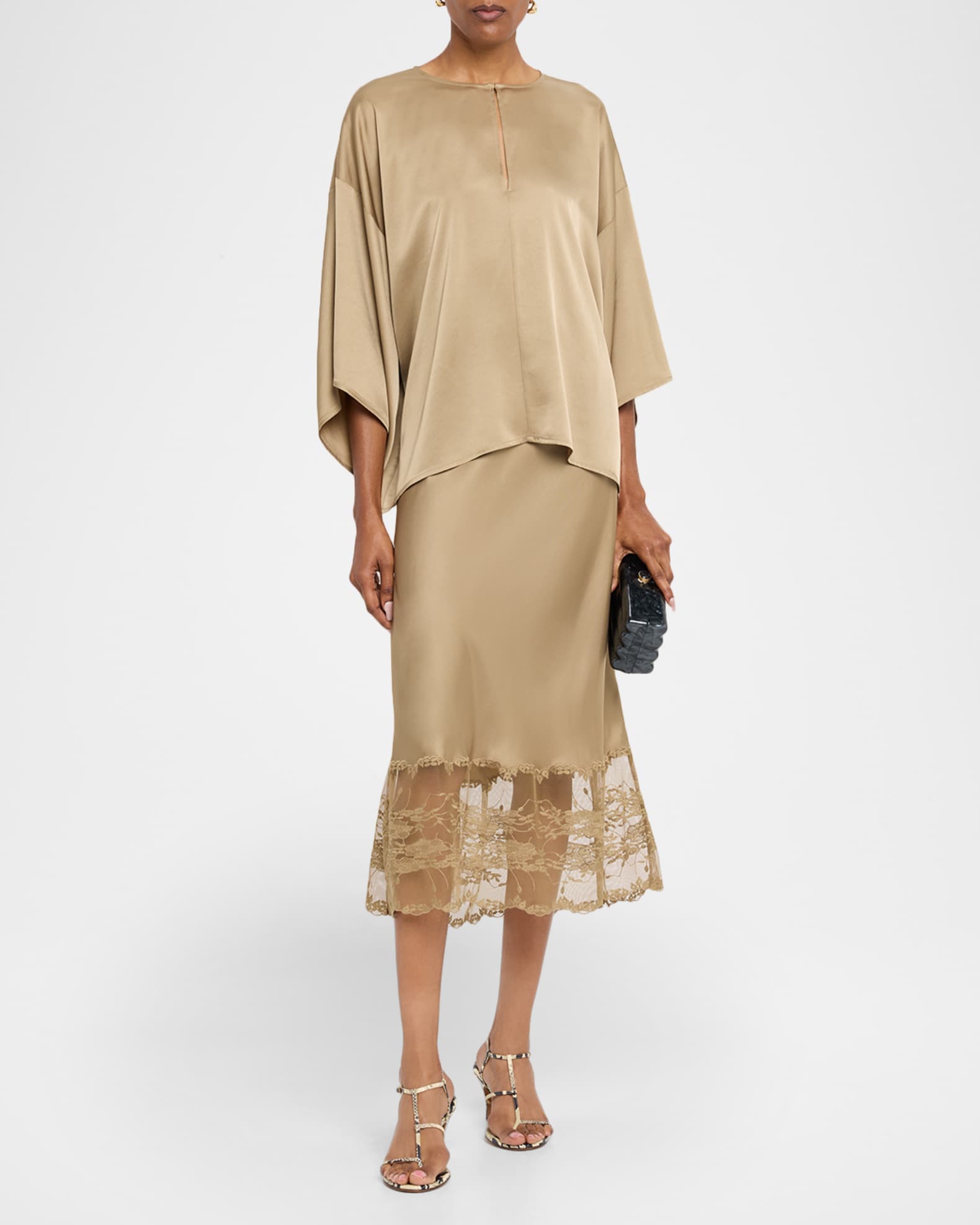 Blake Satin Lace Slip Skirt 1