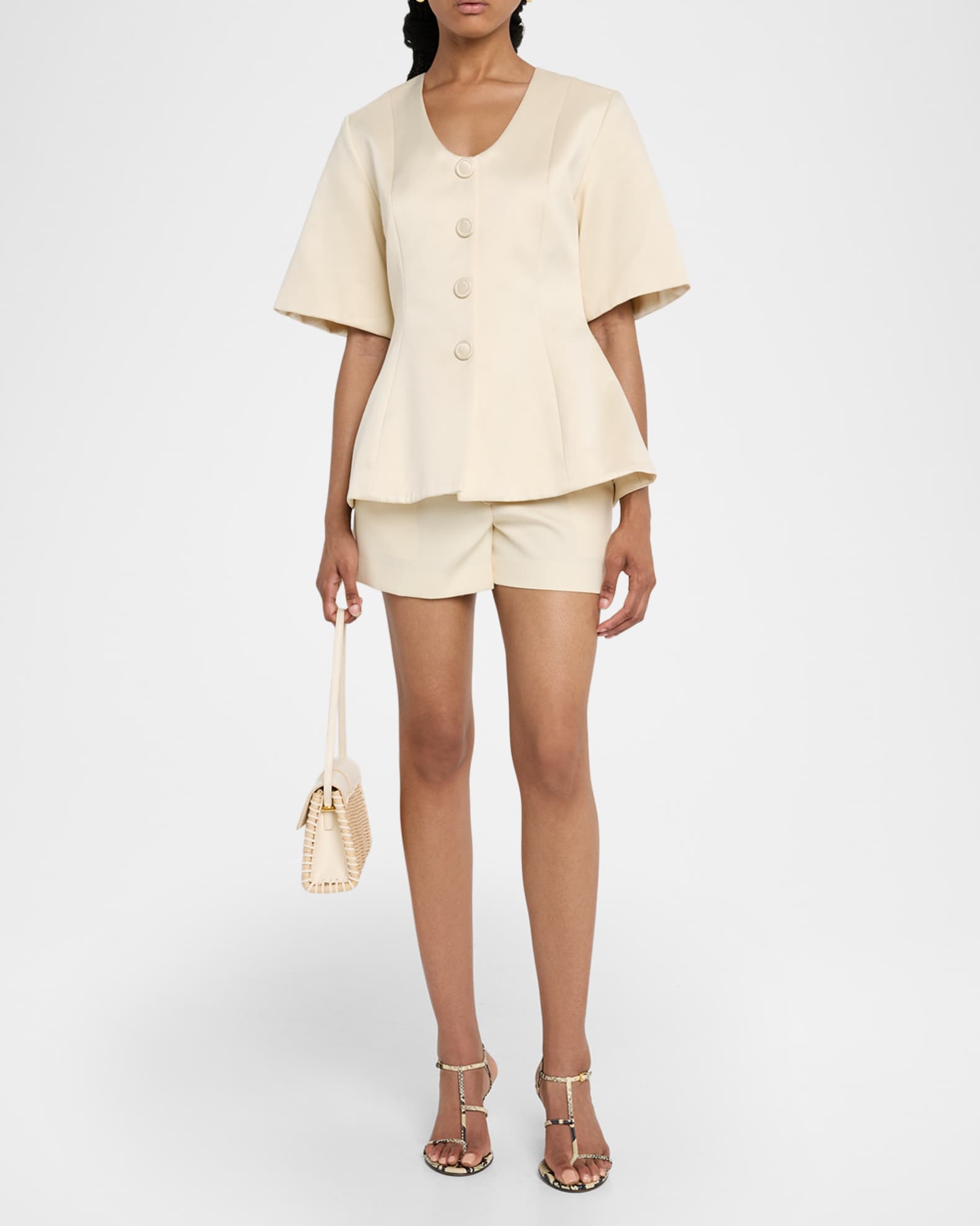 Merlina Button Flare-Hem Blouse 1