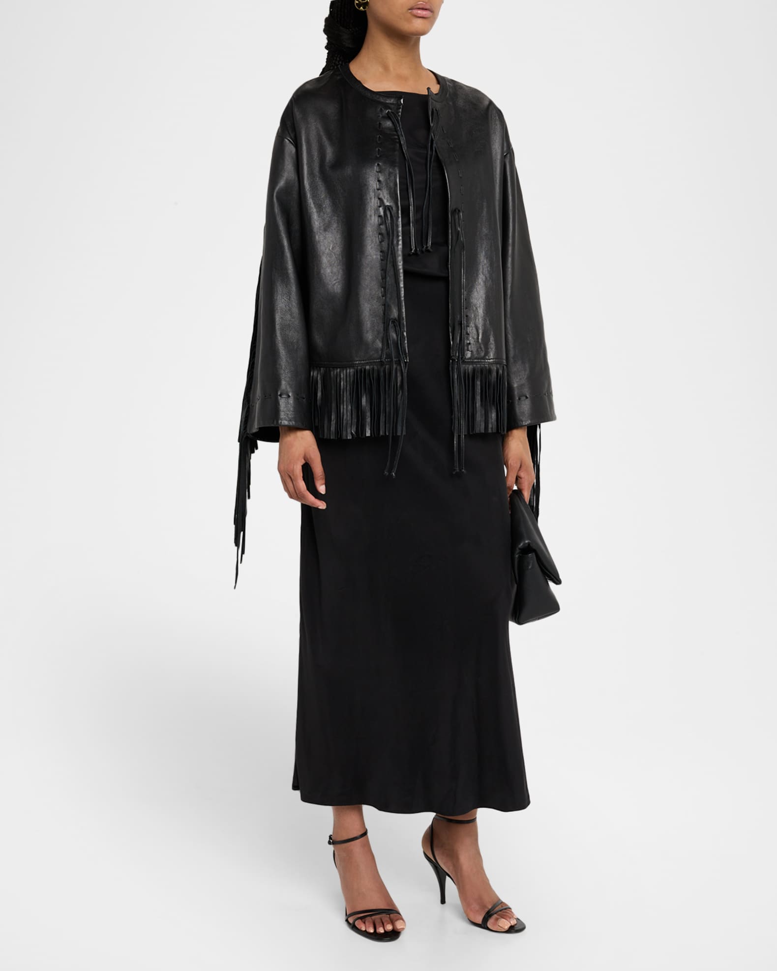 Zoena Fringed Leather Jacket 1