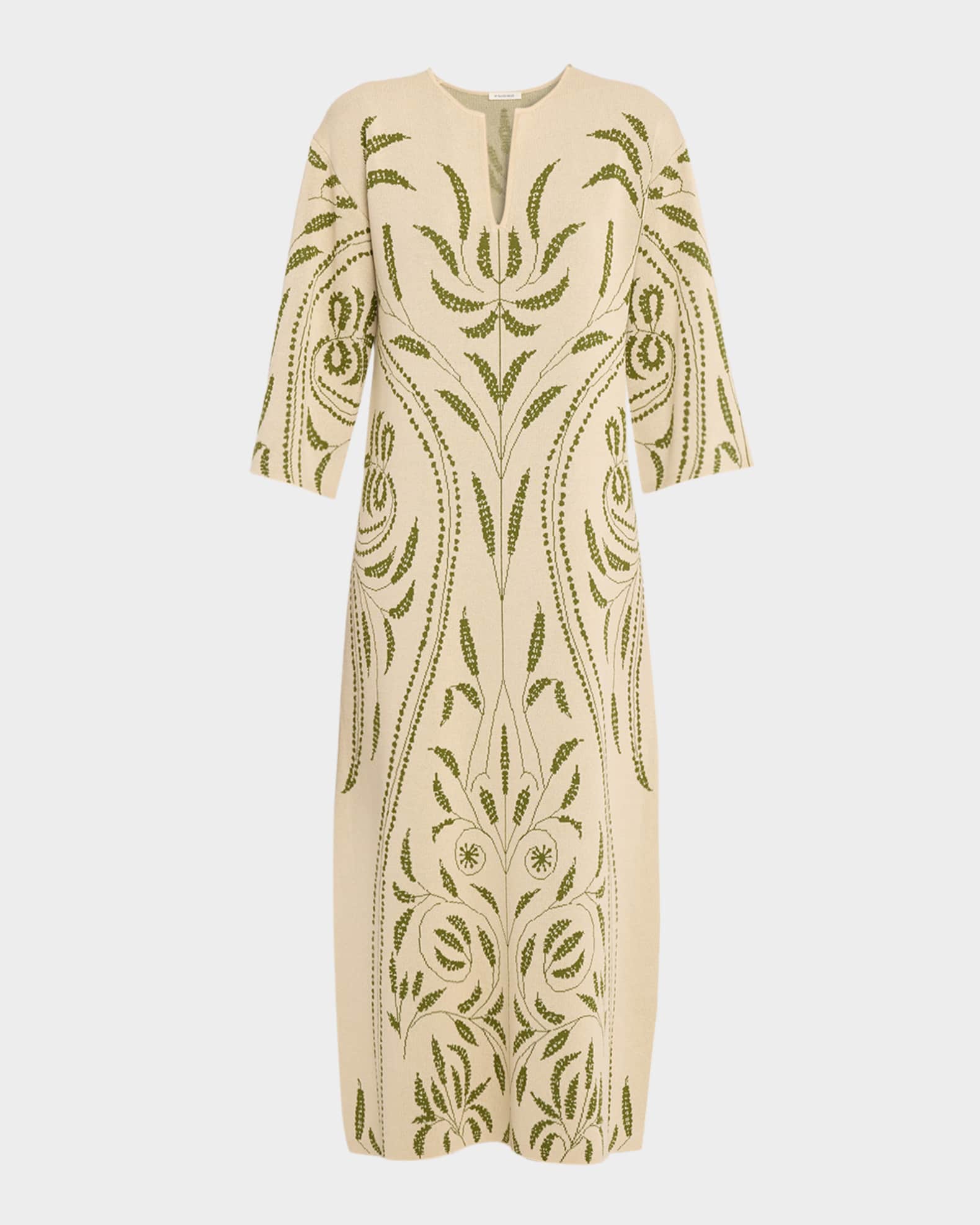 Agneto Botanical Jacquard-Knit Maxi Dress 0