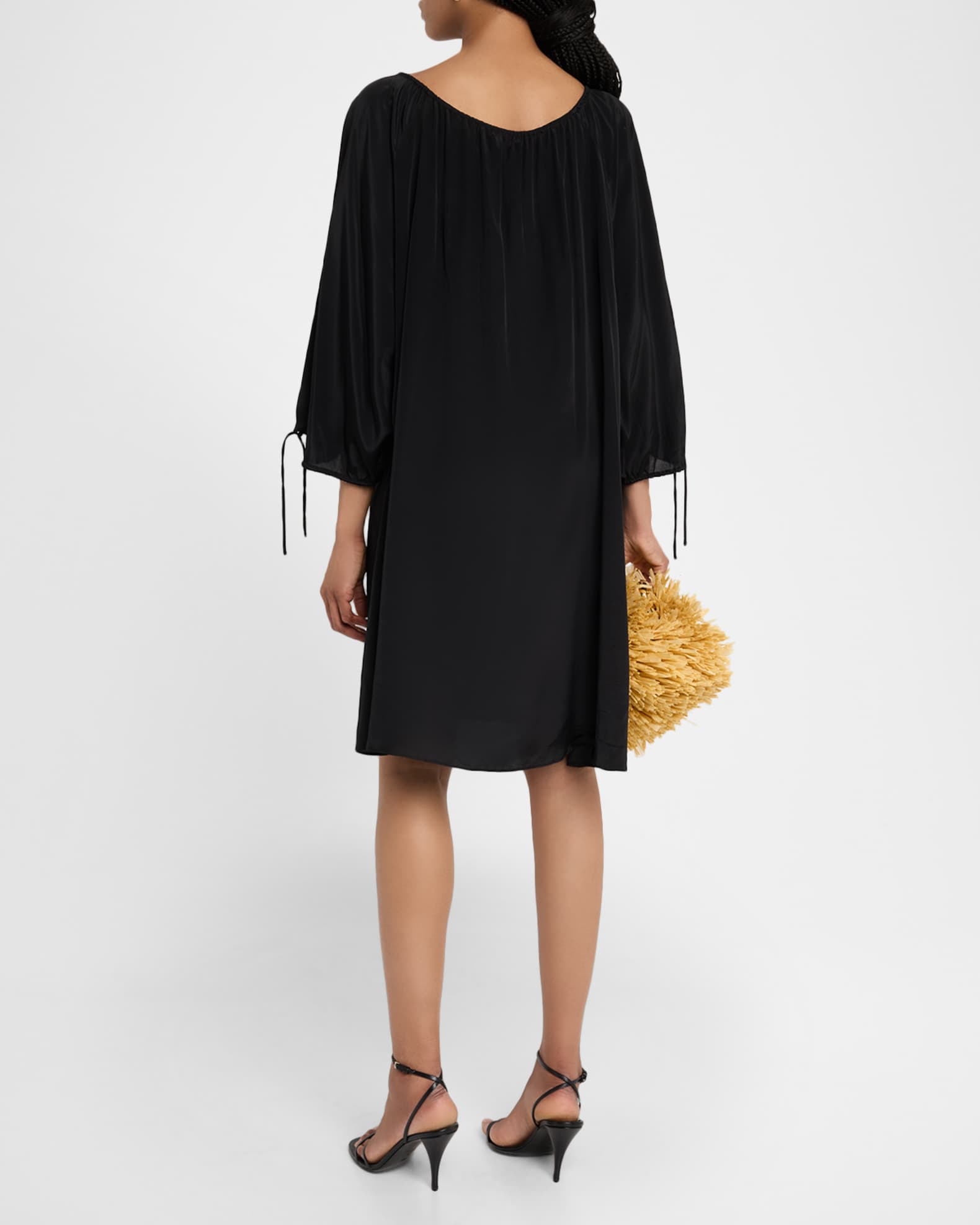 By Malene Birger Lauren Viscose-Silk Shift Dress, Black, Women's, 2, Casual & Work Dresses Shift Dresses
