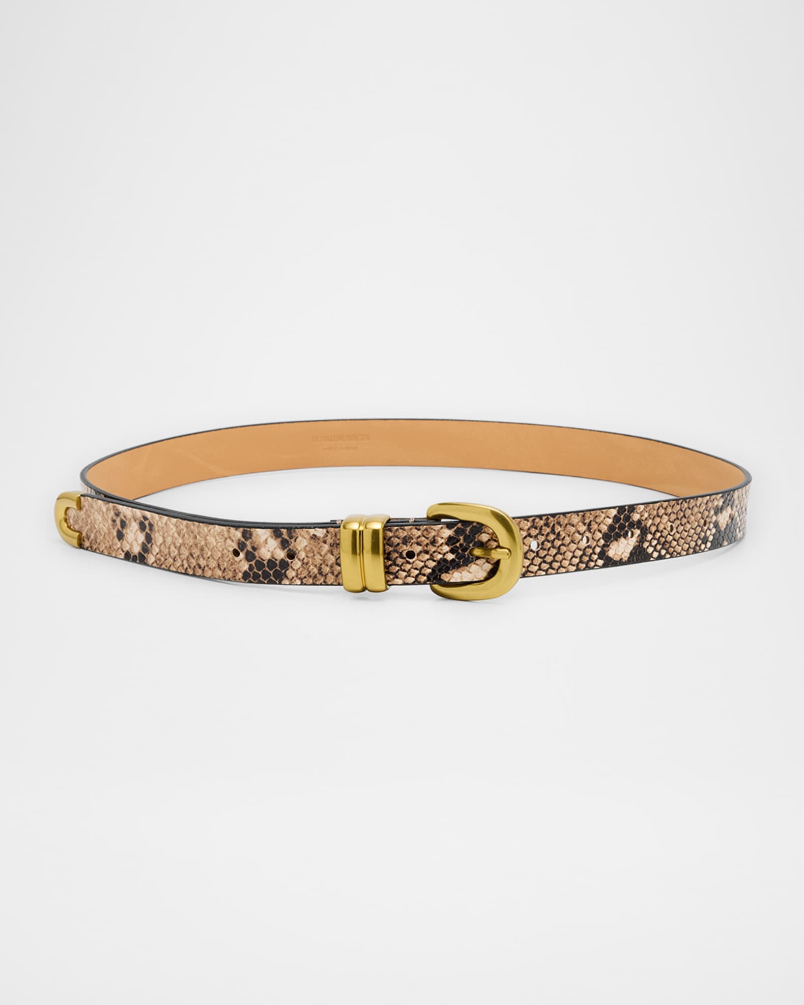 Zoilo Snake-Embossed Leather Belt 0